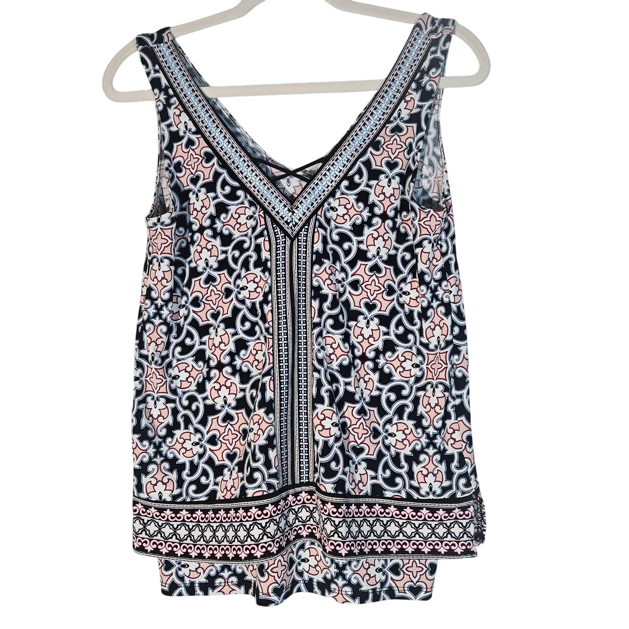 White House Black Market White House Black Market Boho Print Tank Top Size XS | Festi Size XS / US 0-2 / IT 36-38 - 2 Thumbnail