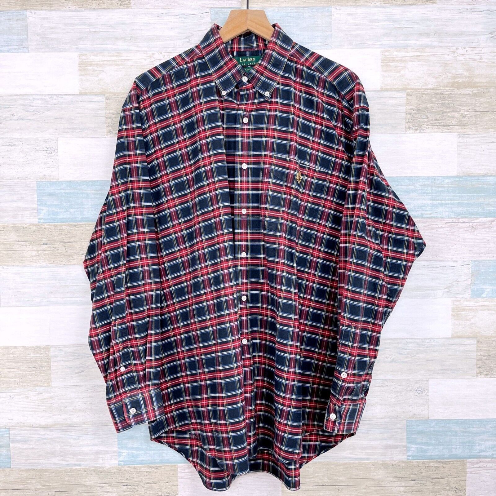Lauren Ralph Lauren LRL Ralph Lauren Flannel Shirt Black Red Plaid Mens Large Size US L / EU 52-54 / 3 - 1 Thumbnail