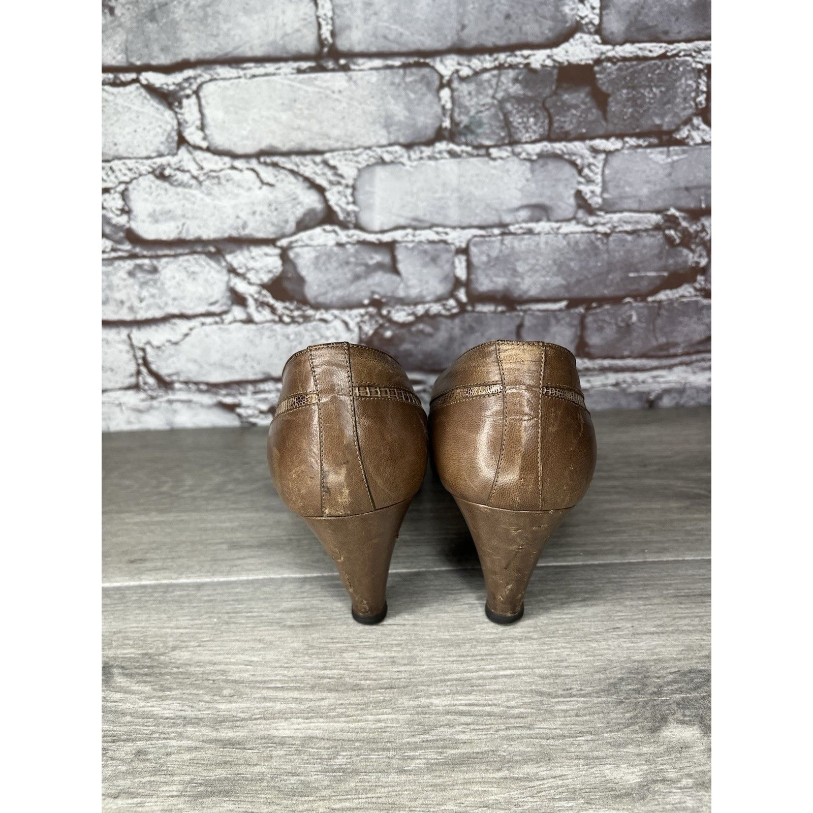 SSSR Venezia Donna Laura Venezia Brown Leather Lizard Embossed Cap Toe Dr Size US 9 / IT 39 - 5 Thumbnail