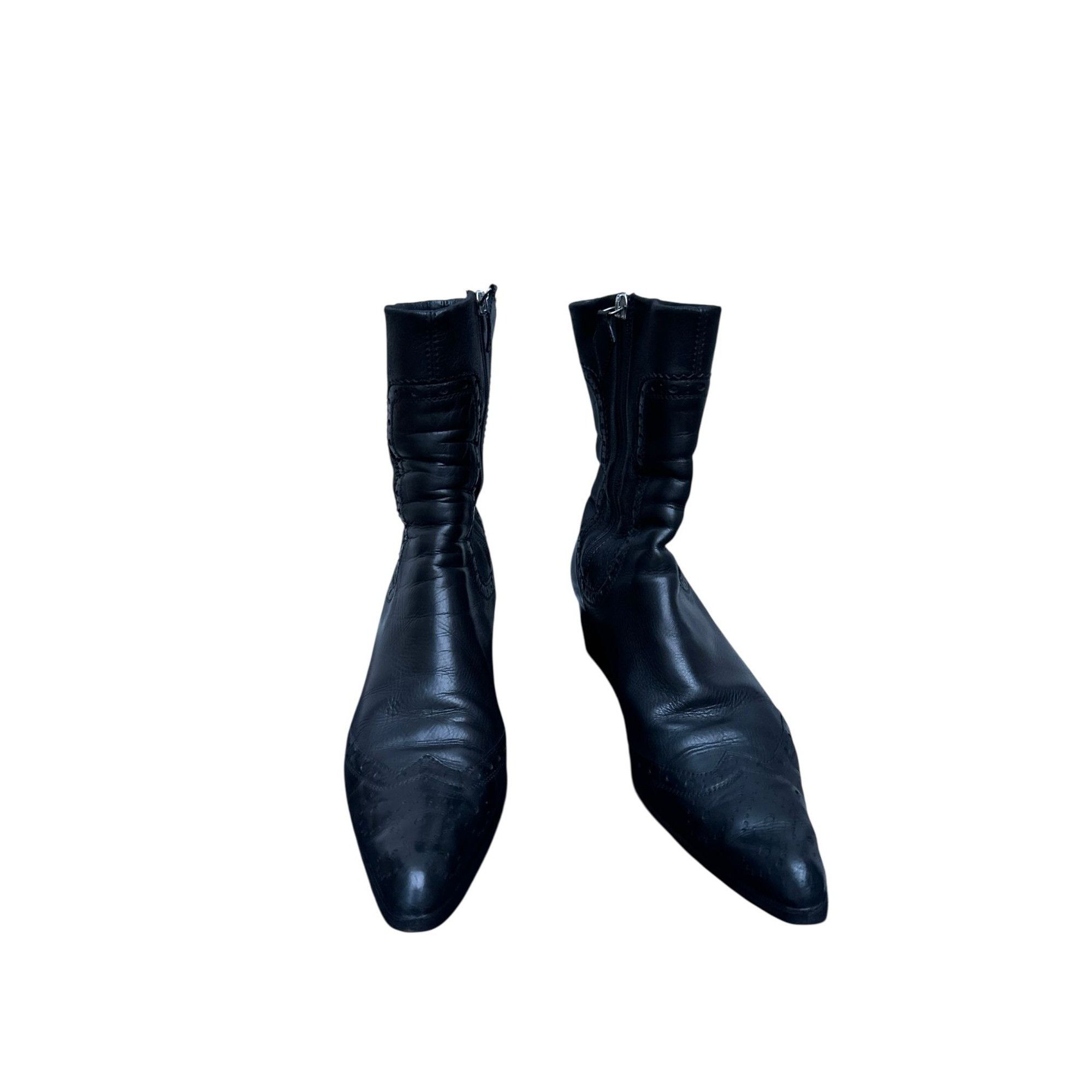 Jil Sander Black Leather Ankle Boots Size US 7.5 / IT 37.5 - 4 Thumbnail