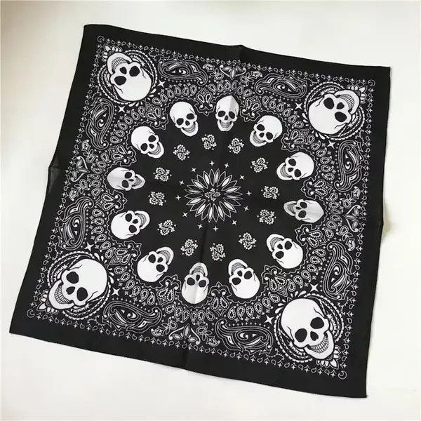 Japanese Brand 3pcs Printed Skull Square Cotton Bandanas Size ONE SIZE - 3 Thumbnail