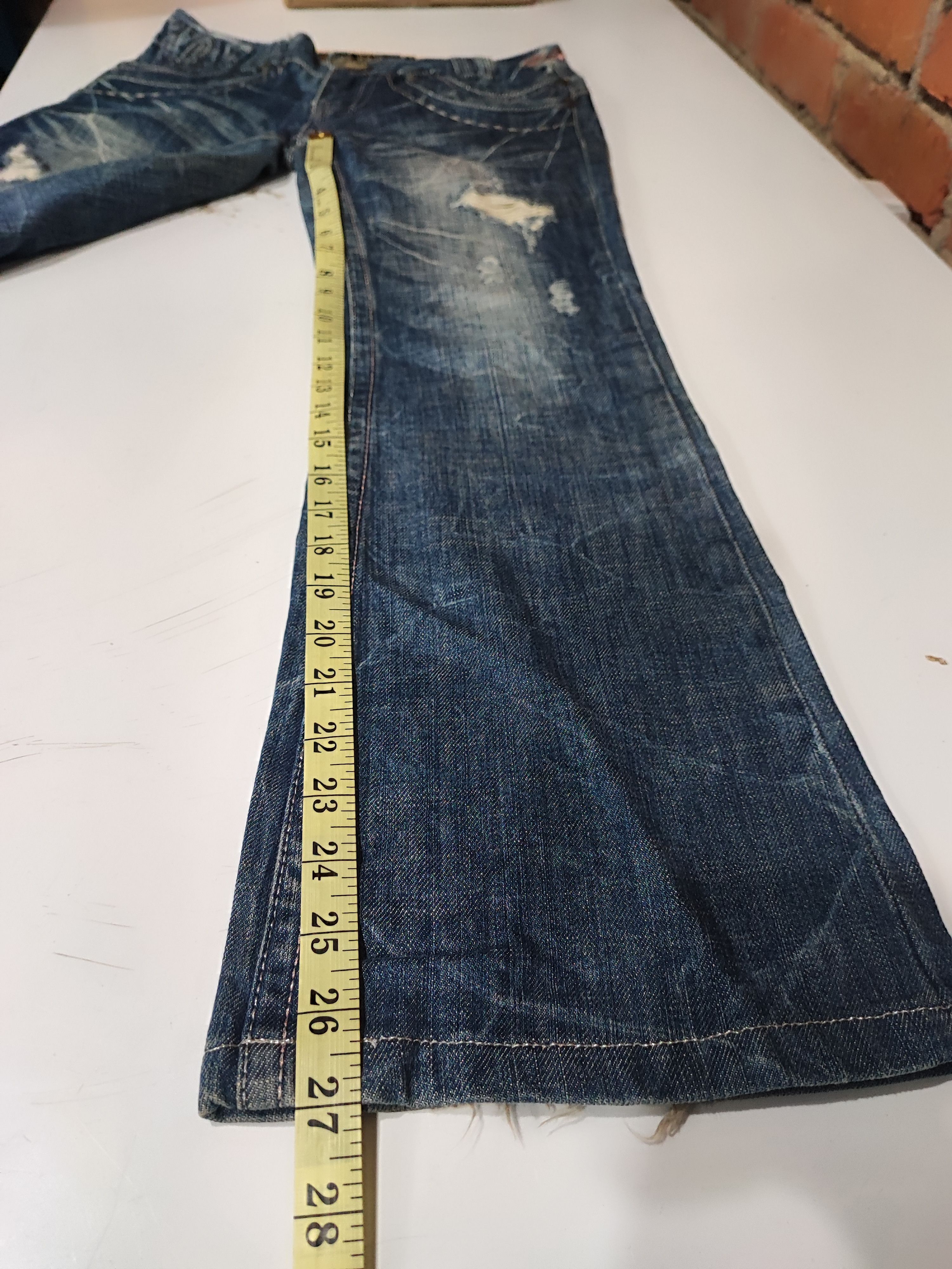 Ed Hardy Y2K Vintage RIOBERA GOTHIC FLARE JEANS Size US 30 / EU 46 - 25 Thumbnail