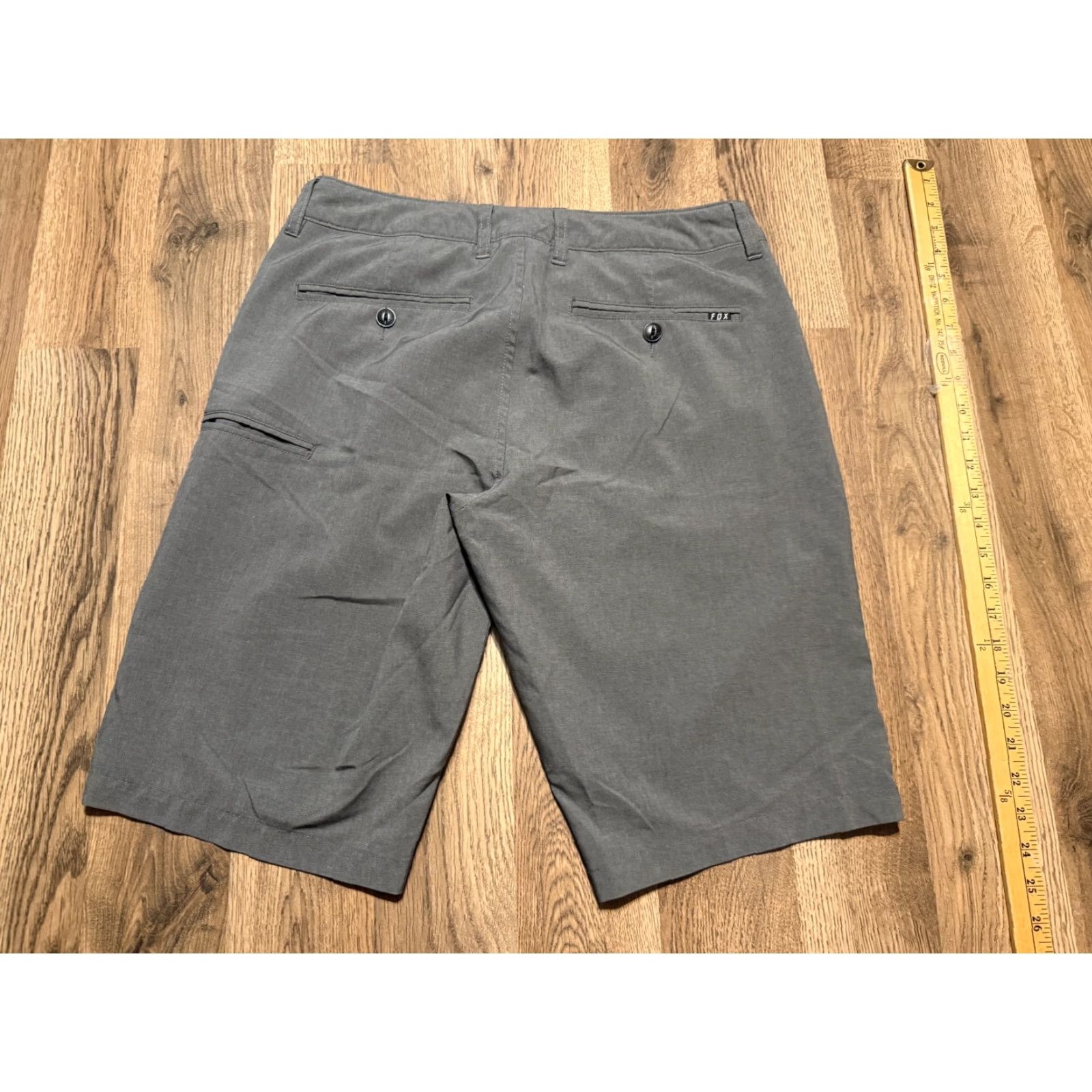 Vintage Fox Shorts Men Chino Flat Front Gray 31 Regular Front Pockets Casual Size US 31 - 2 Thumbnail