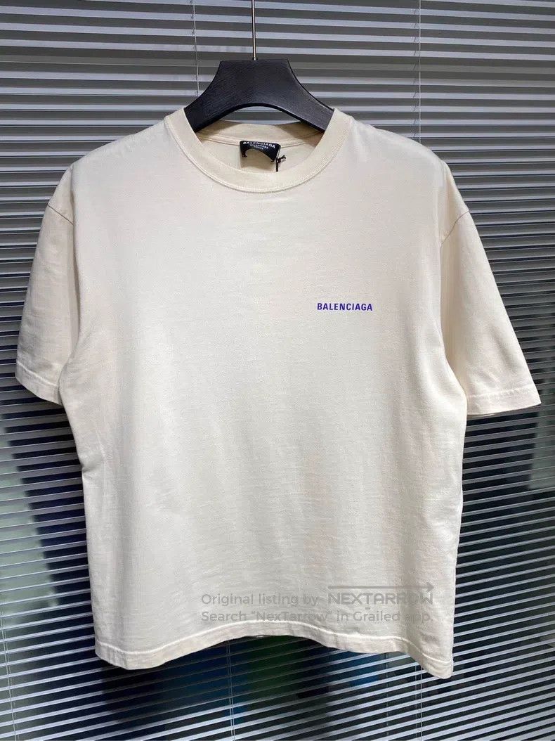 Balenciaga Balenciaga White Short Sleeve T-Shirt Loose Fit with Lette Size US S / EU 44-46 / 1 - 6 Thumbnail