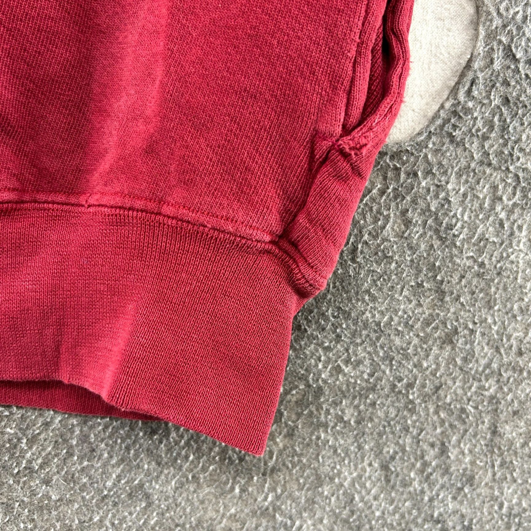 Russell Athletic VINTAGE Russell Sweatshirt Mens L Red 1/4 Zip Pullover Cotton Thrashed 90s Size US L / EU 52-54 / 3 - 4 Thumbnail