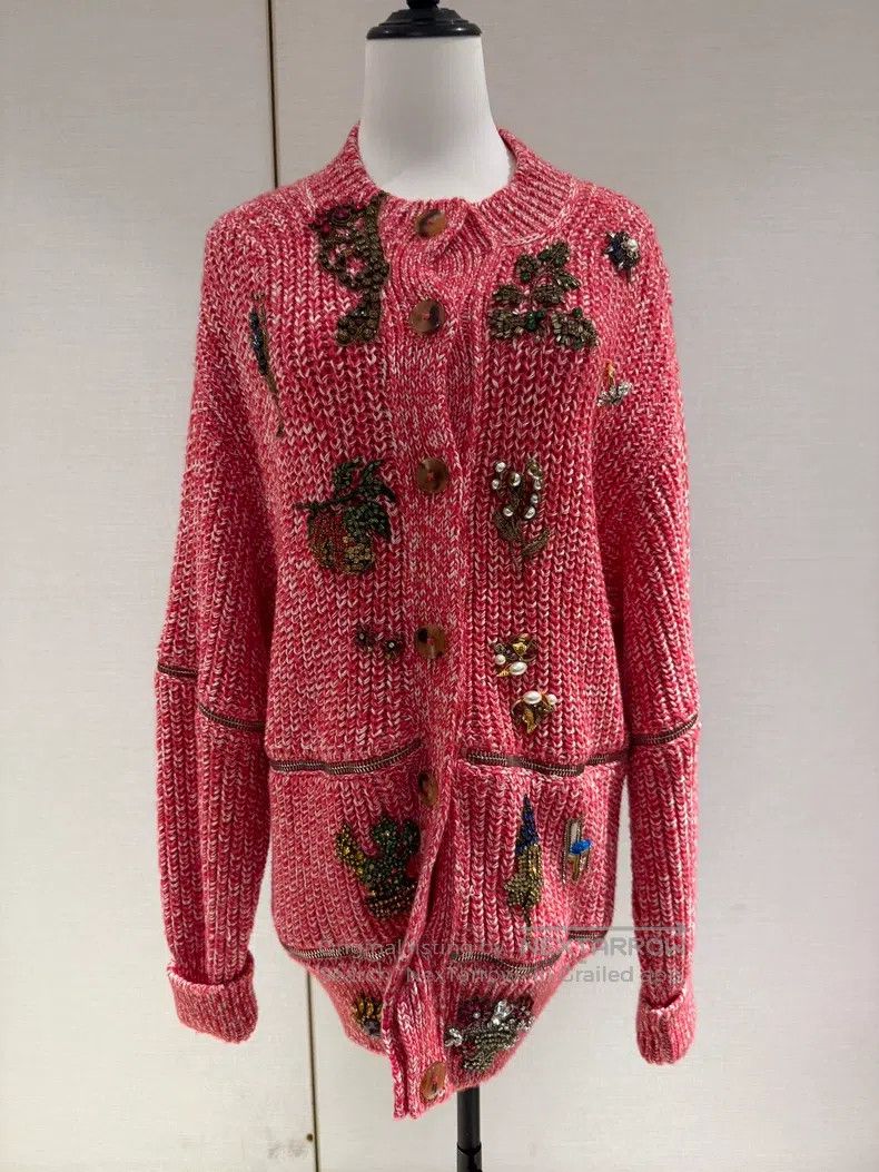 Alexander McQueen Alexander Mcqueen Red knitted sweater Size S / US 4 / IT 40 - 1 Thumbnail