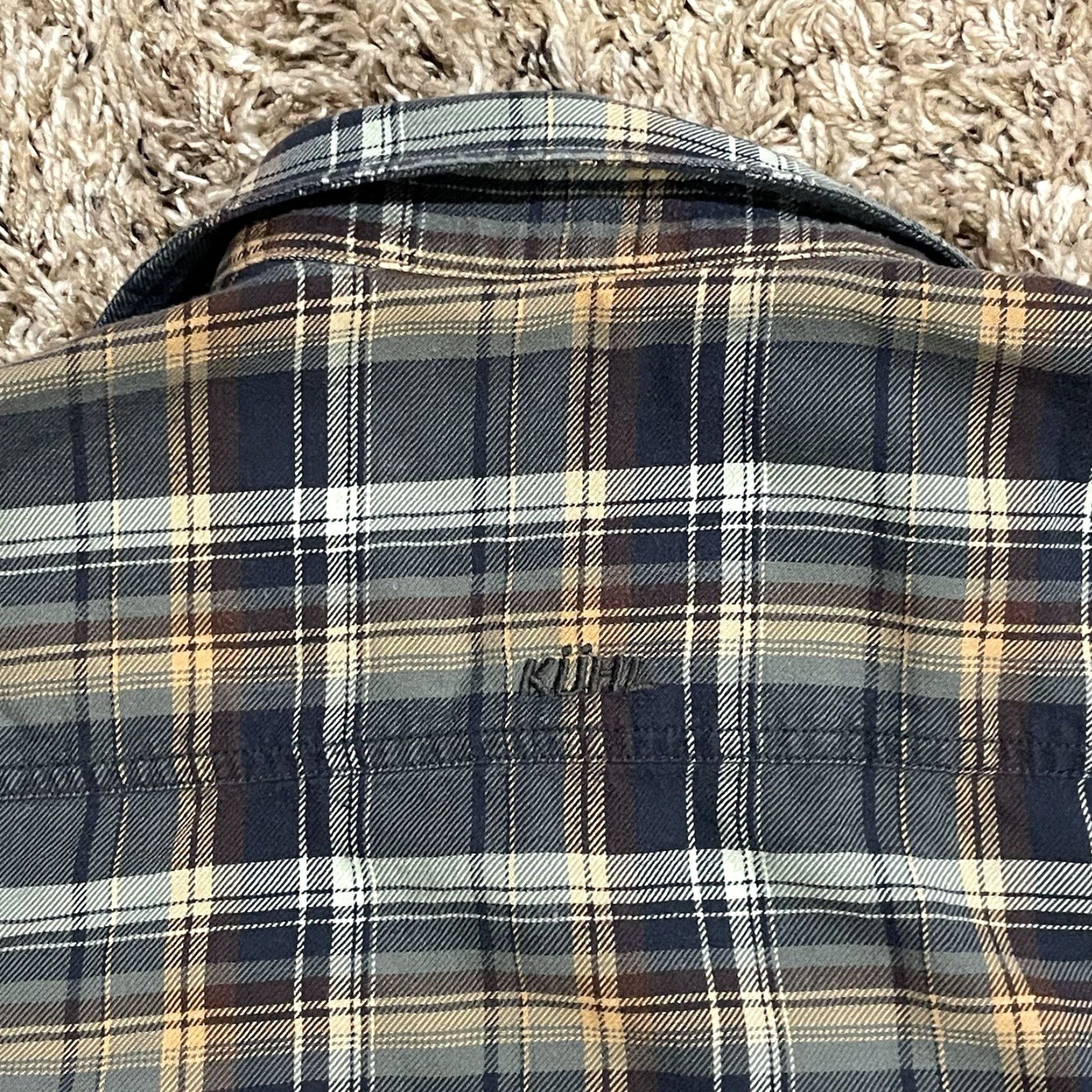 Vintage Kuhl Fugitive Flannel Shirt Mens M Blue Orange Plaid Long Sleeve Button Up Shirt Size US M / EU 48-50 / 2 - 4 Thumbnail