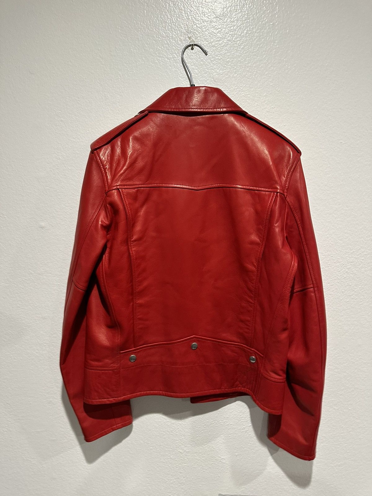 Hedi Slimane × Saint Laurent Paris FW13 Red L01 Lambskin Leather Biker Jacket 48 Size US M / EU 48-50 / 2 - 5 Thumbnail