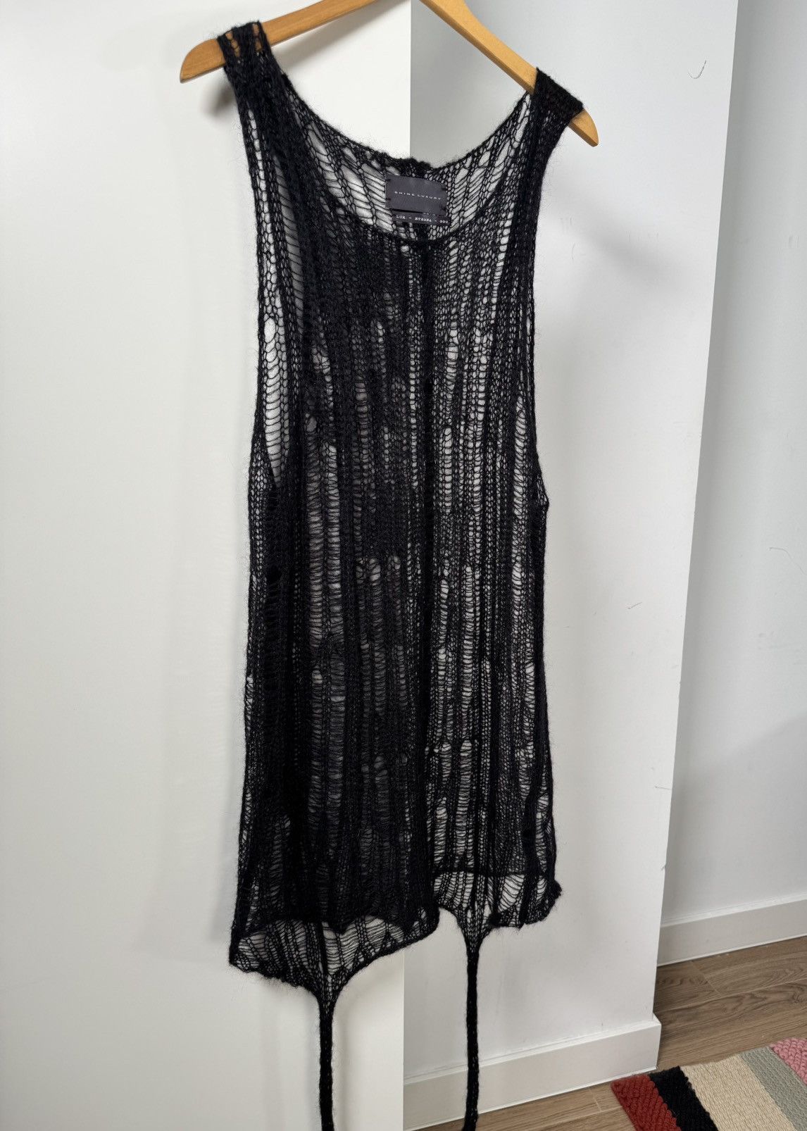 SHINE LUXURY Shine Luxury “Sodoma” Extended Distressed Mohair Tank Top Size US M / EU 48-50 / 2 - 20 Thumbnail