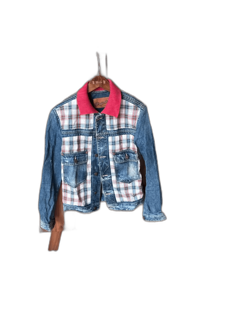 Dsquared2 dsquared2 Denim Jacket with Red Collar Size US M / EU 48-50 / 2 - 1 Thumbnail