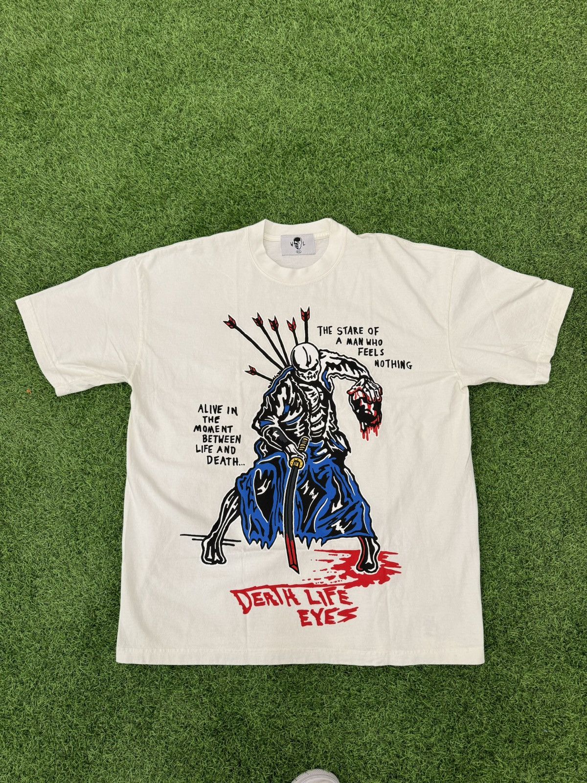 image of Warren Lotas Stare Of A Man Tee in White, Men's (Size XL)
