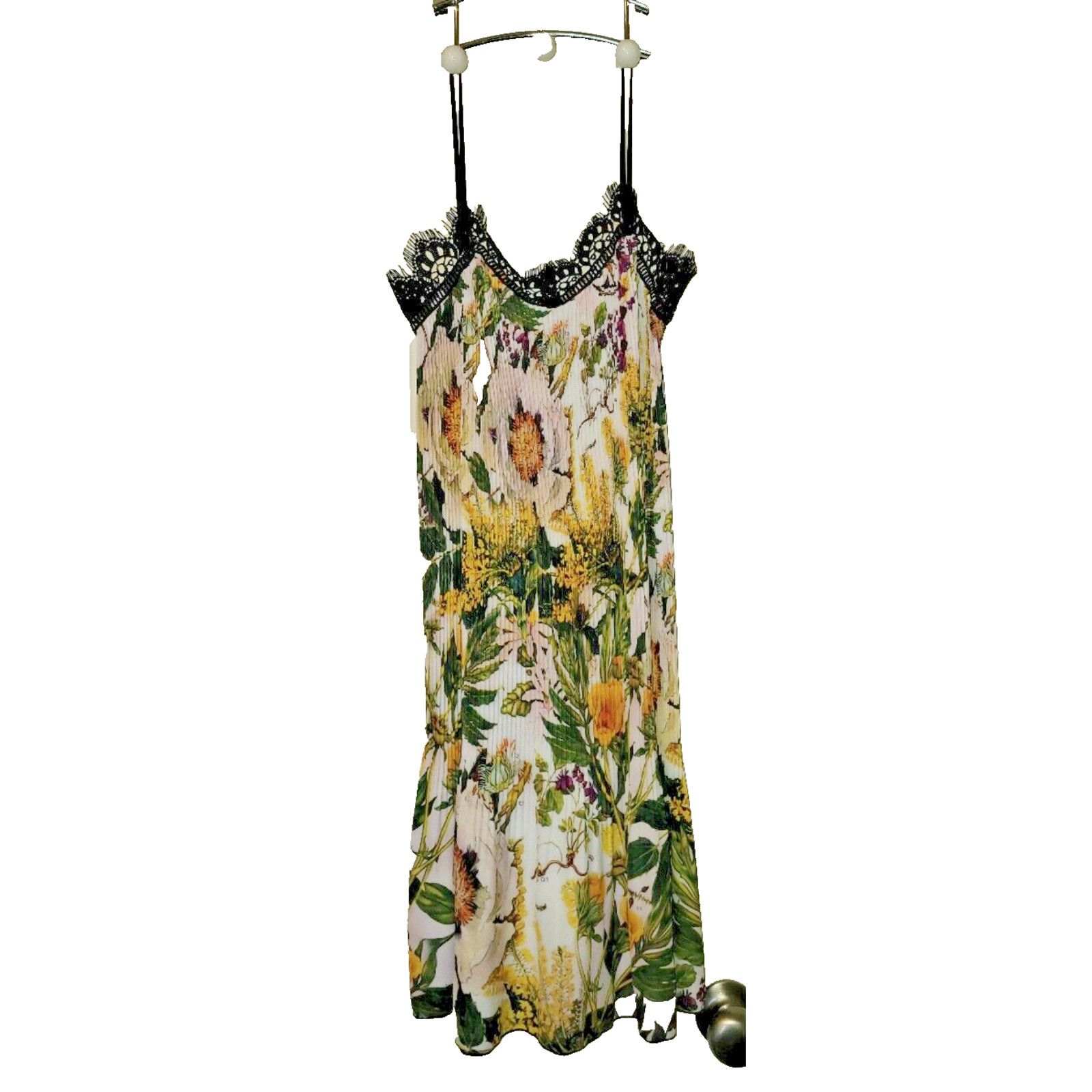 Anthropologie New Anthropologie x Delfi Sunglow Pleated Floral Slip Dress Size XS / US 0-2 / IT 36-38 - 3 Thumbnail