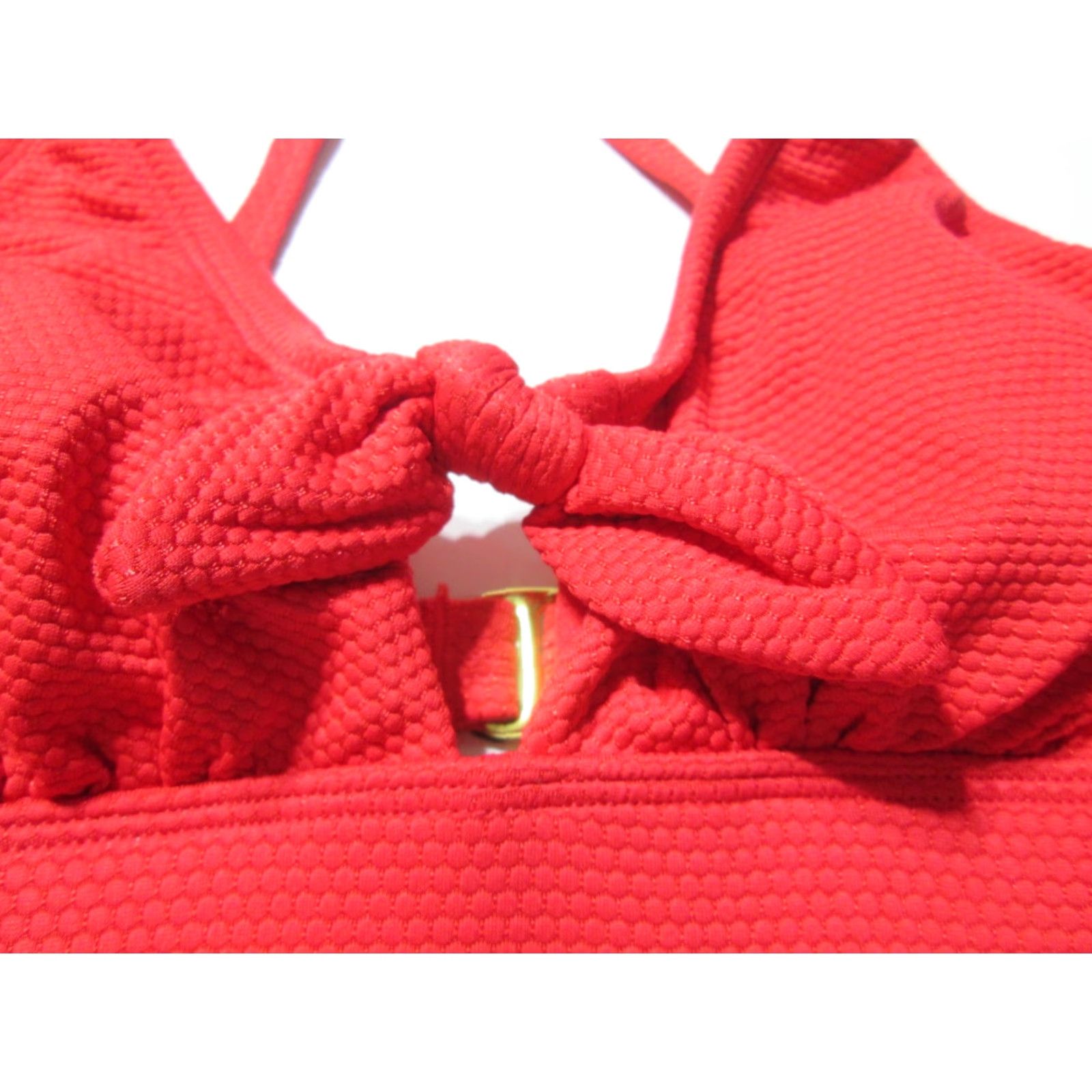 Vintage Kona Sol Womens Size S Bikini Top Red Wireless Bralette Lined Bow Wide Straps Size S / US 4 / IT 40 - 3 Thumbnail