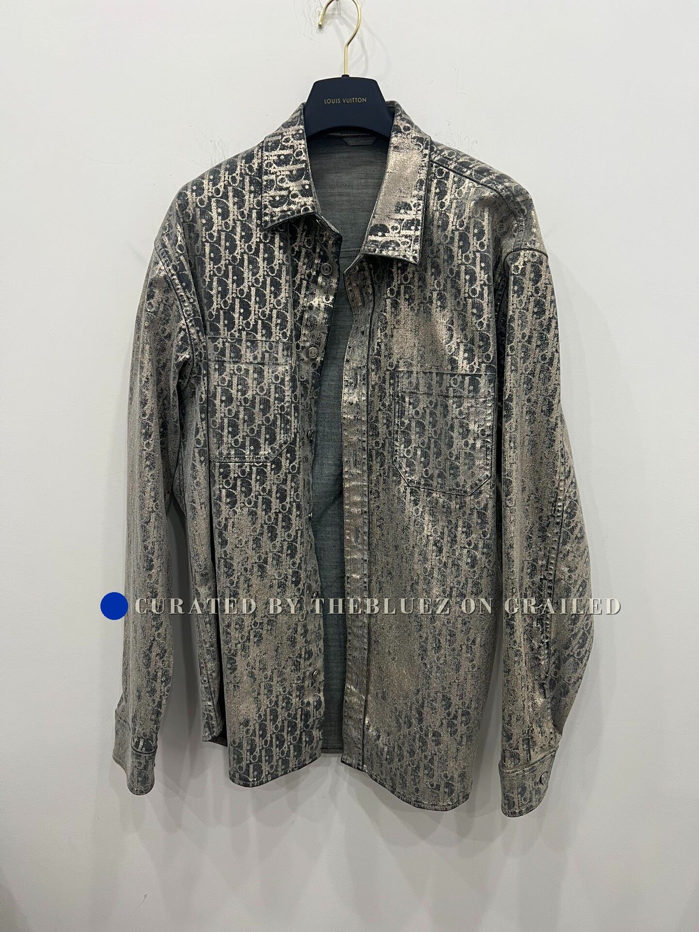 Dior Dior SS23 Monogram Distressed Glitter Denim Shirt Size US M / EU 48-50 / 2 - 1 Thumbnail