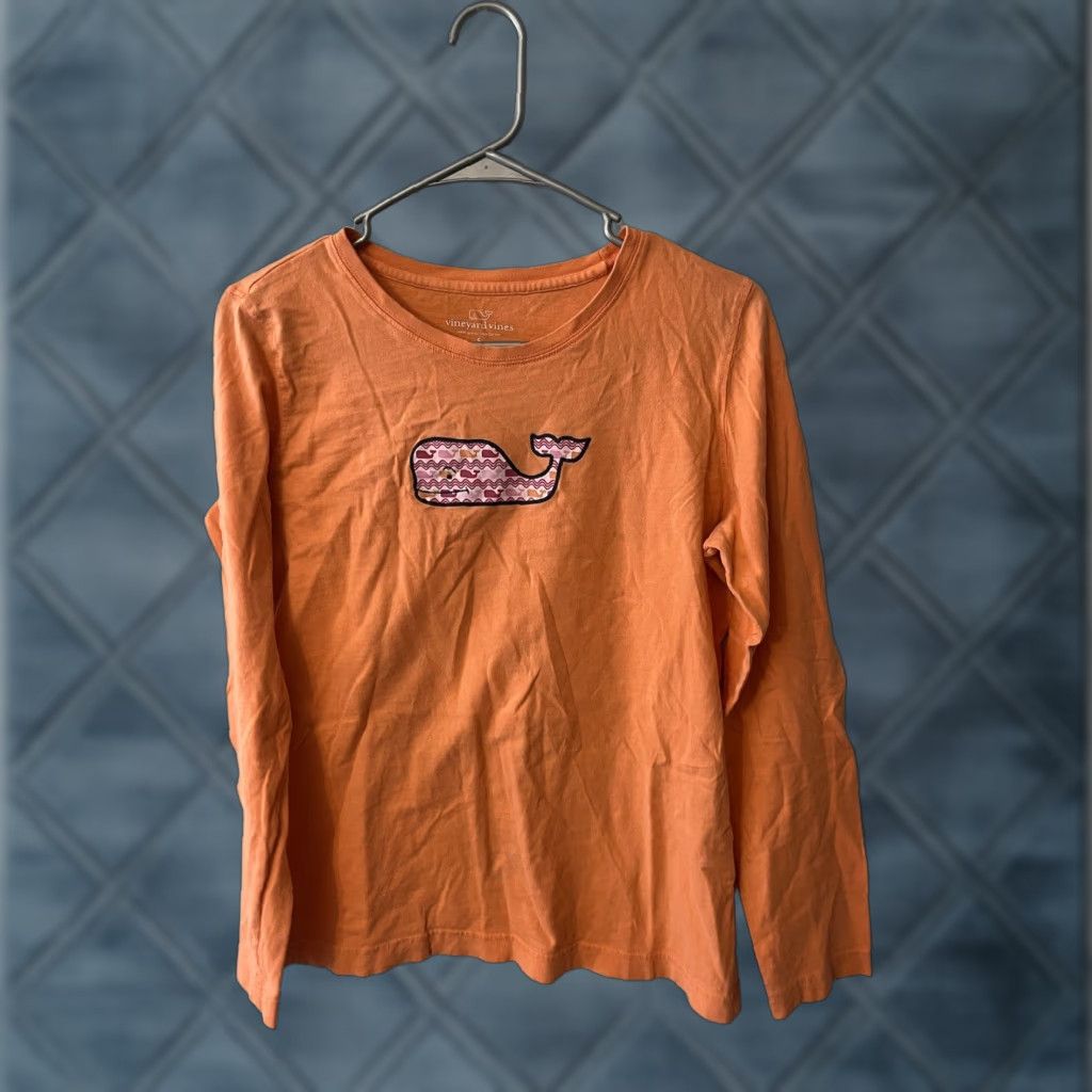 Vineyard Vines Vineyard Vines Shirt Women Small Orange Long Sleeve Crew Neck 100% Cotton Size S / US 4 / IT 40 - 1 Thumbnail