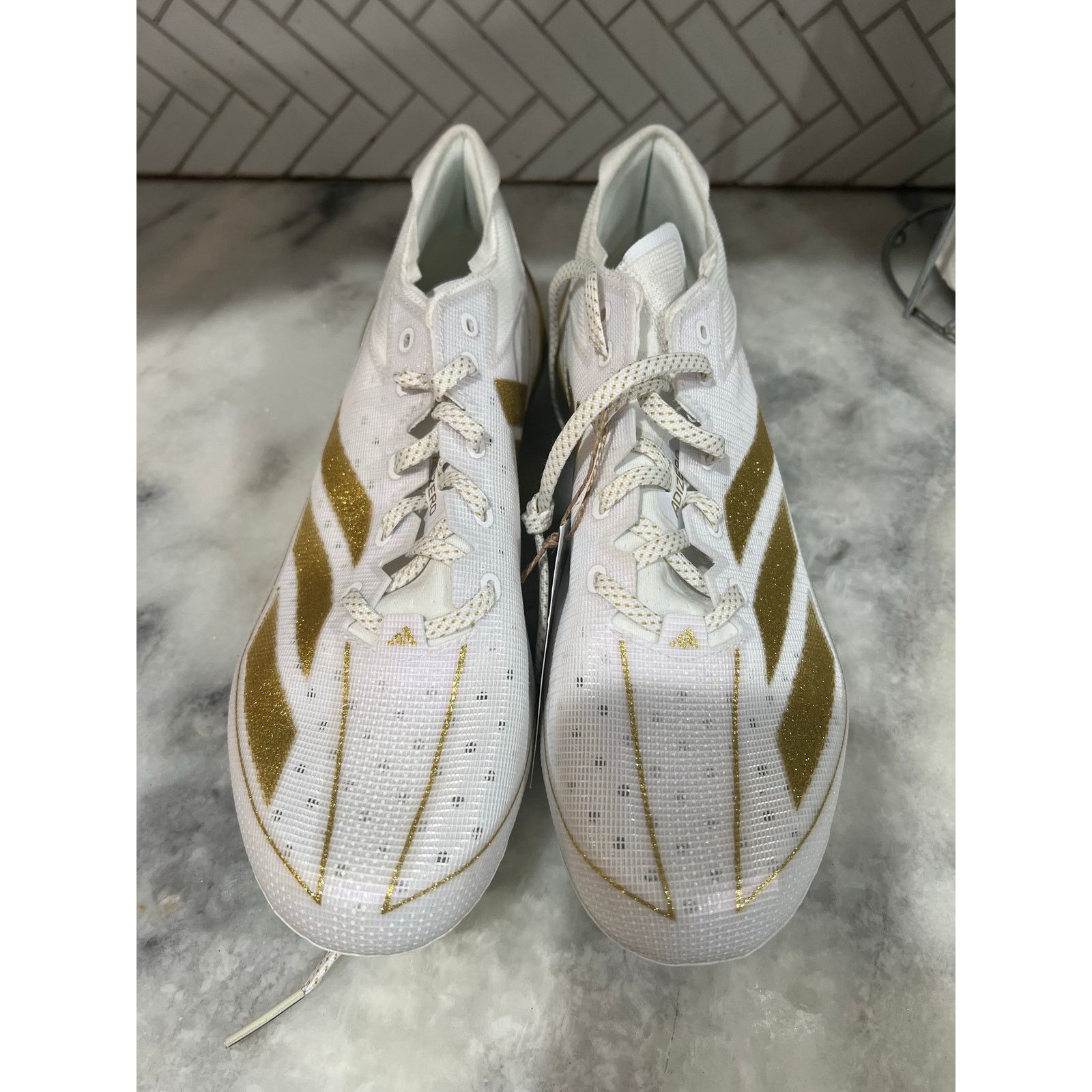 Adidas Adidas Adizero Electric Football Cleats White Gold Men Size US 10.5 / EU 43-44 - 2 Thumbnail