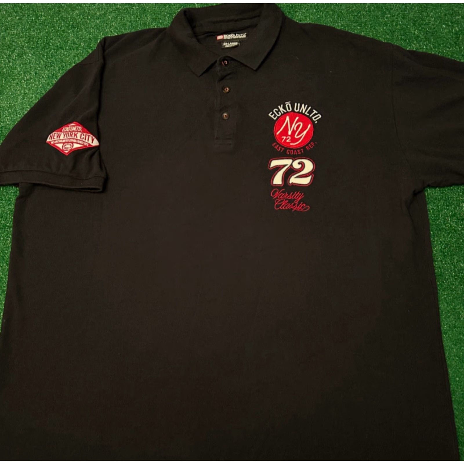Ecko Unltd. VINTAGE Y2K Ecko Unltd New York Logo Hip Hop Polo Collared Shirt 3XL Black Mens Short Sleeve Grunge Punk 90s Logo Size US XXL / EU 58 / 5 - 2 Thumbnail