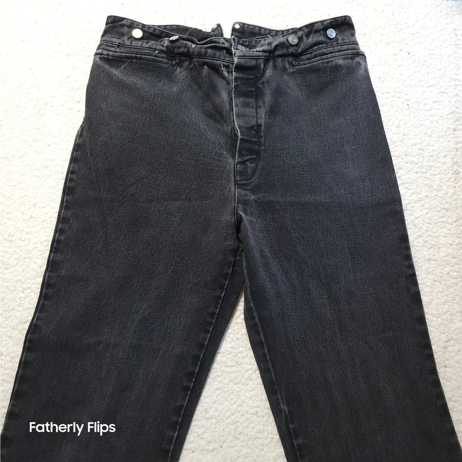 Other WAH Makers Black Cinch Back Jeans Size 36 Button Fly Denim Size US 36 / EU 52 - 1 Thumbnail