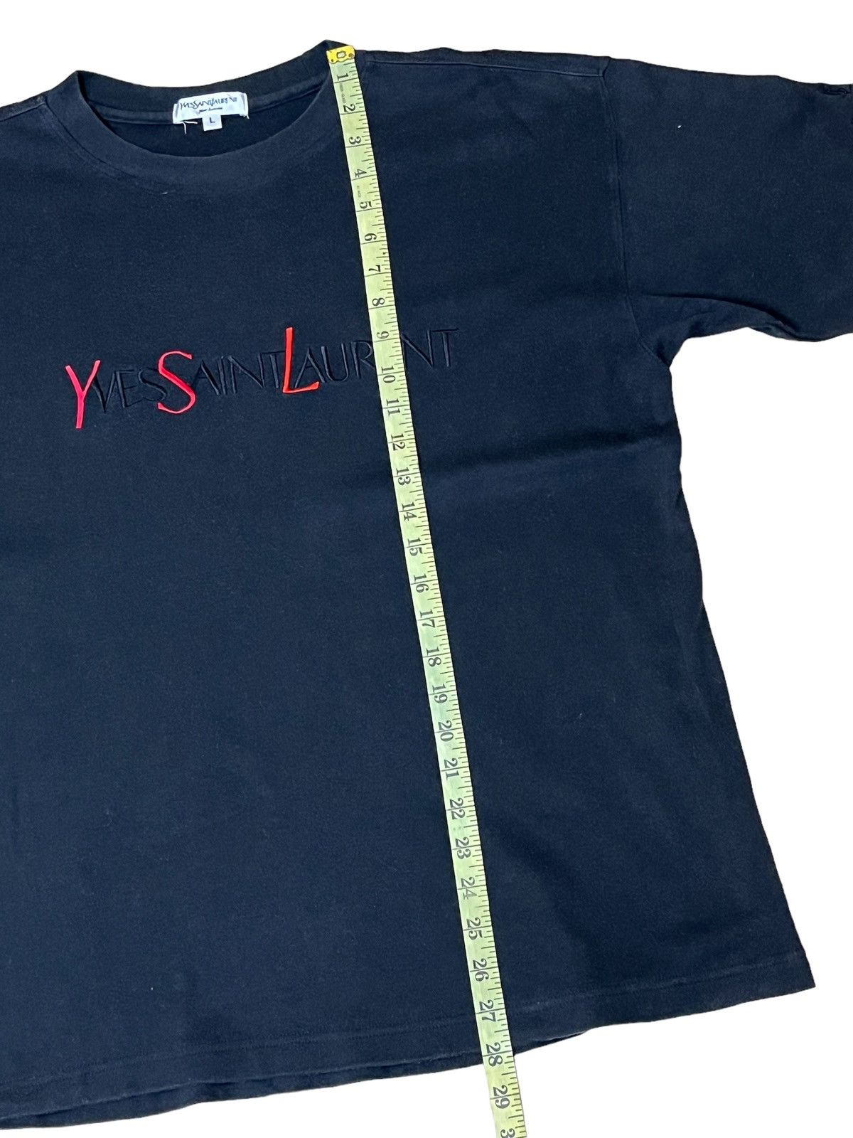 Yves Saint Laurent VINTAGE YSL YVES SAINT LAURENT SPELLOUT EMBROIDERY TEE SHIRT Size US L / EU 52-54 / 3 - 7 Thumbnail