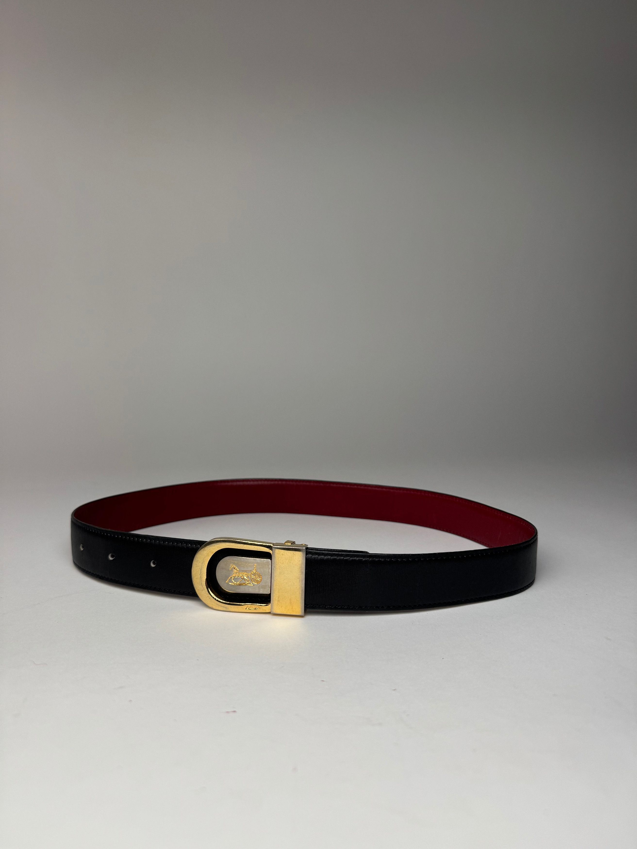 Celine Vintage Paris Leather Belt Black Size ONE SIZE - 1 Thumbnail