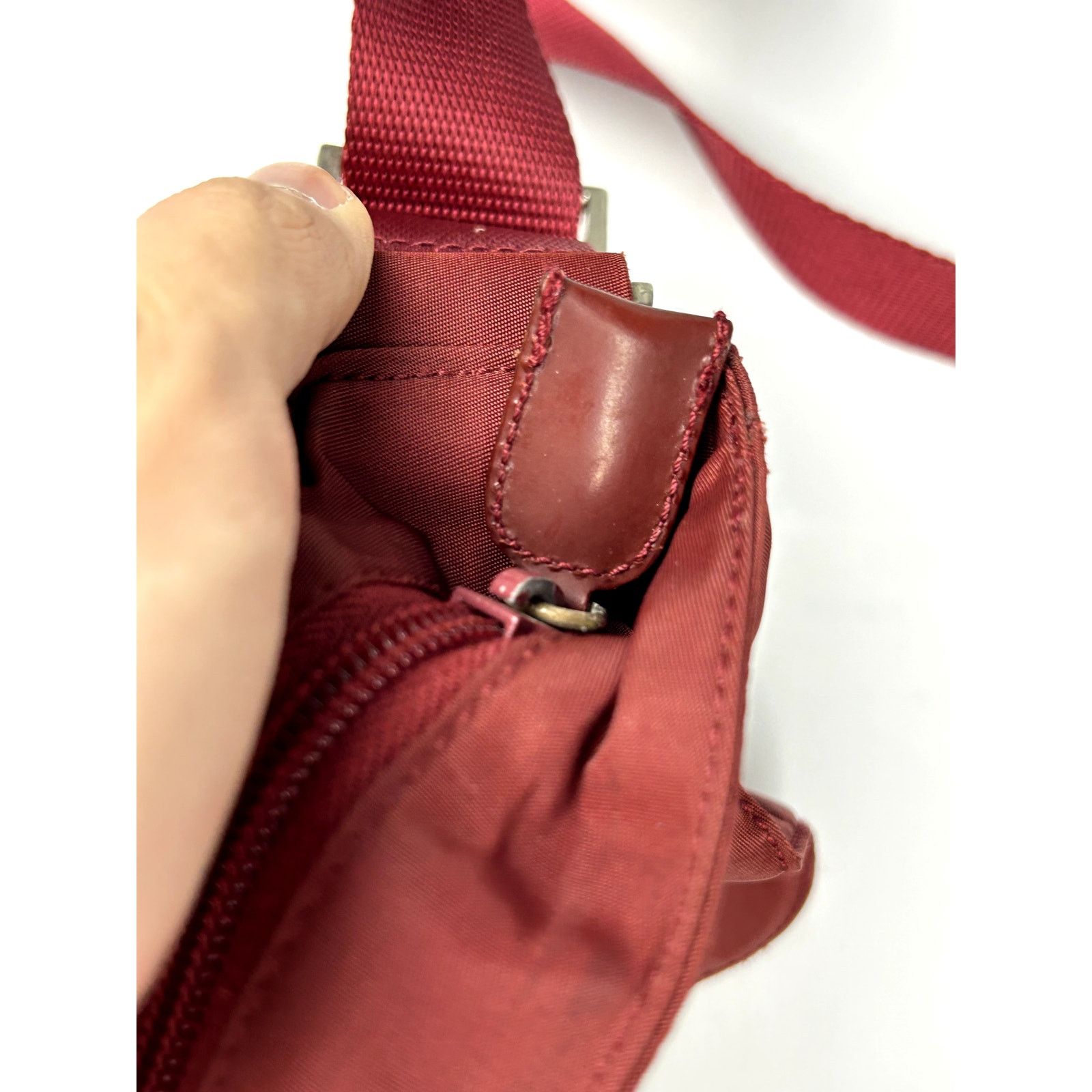 Prada Prada Nylon Red Crossbody Bag Size ONE SIZE - 8 Thumbnail