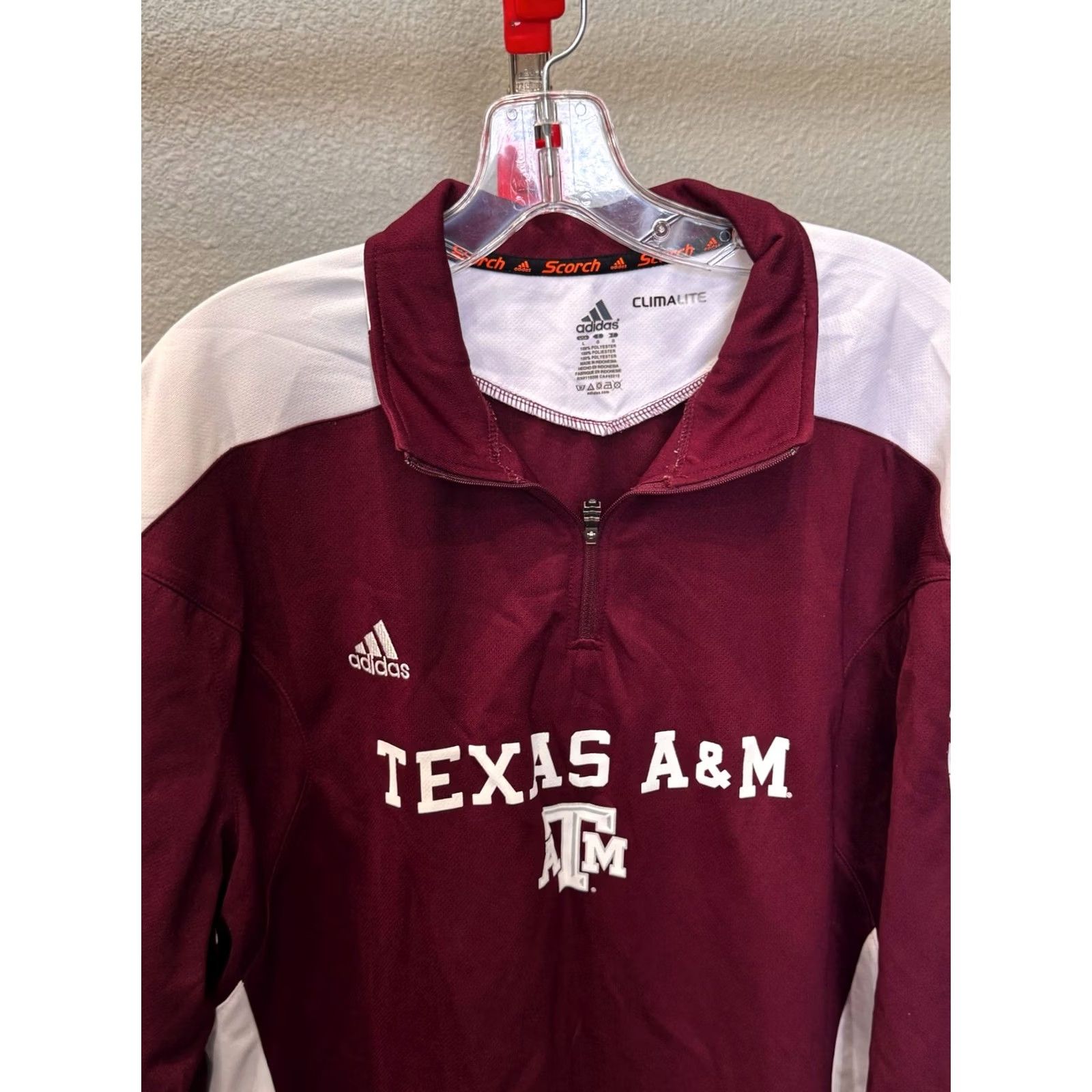 Adidas Adidas Zip SWEATER Large L Mens Shirt Sharp Texas A&M Swater Size US L / EU 52-54 / 3 - 4 Thumbnail