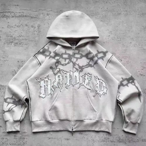 Japanese Brand Hip Hop Street Replica Letter Patch Loose Hooded Sweatshirt Size US L / EU 52-54 / 3 - 5 Thumbnail