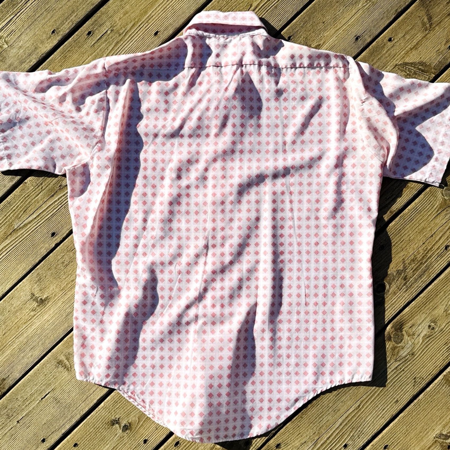 Arrow VINTAGE 70s Arrow Kent Collection Shirt Pink Pattern XL Sanforized Mens Size US XL / EU 56 / 4 - 7 Thumbnail