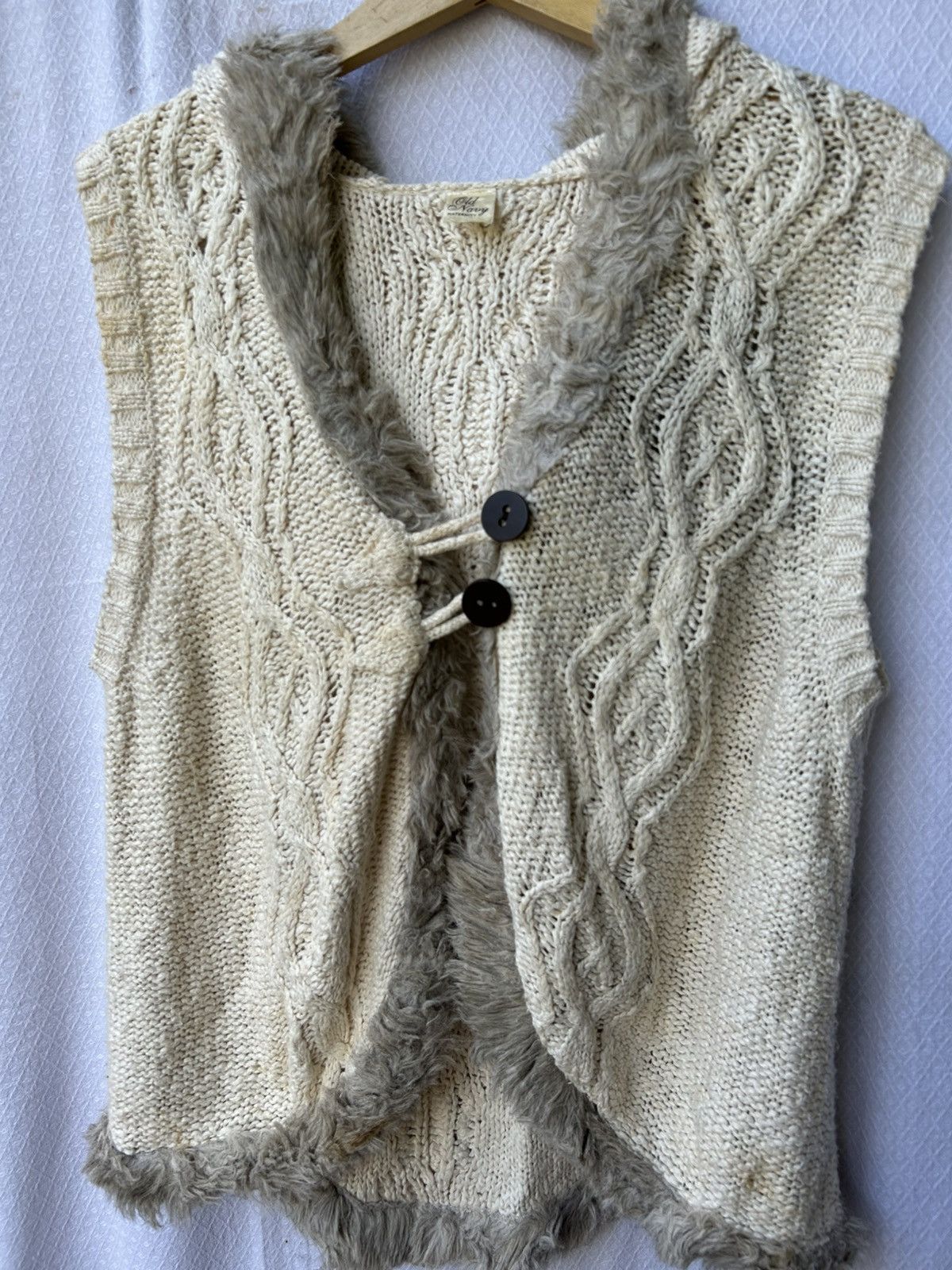 Japanese Brand Old navy vest fur cardigan hooded knit styled Size US L / EU 52-54 / 3 - 6 Thumbnail