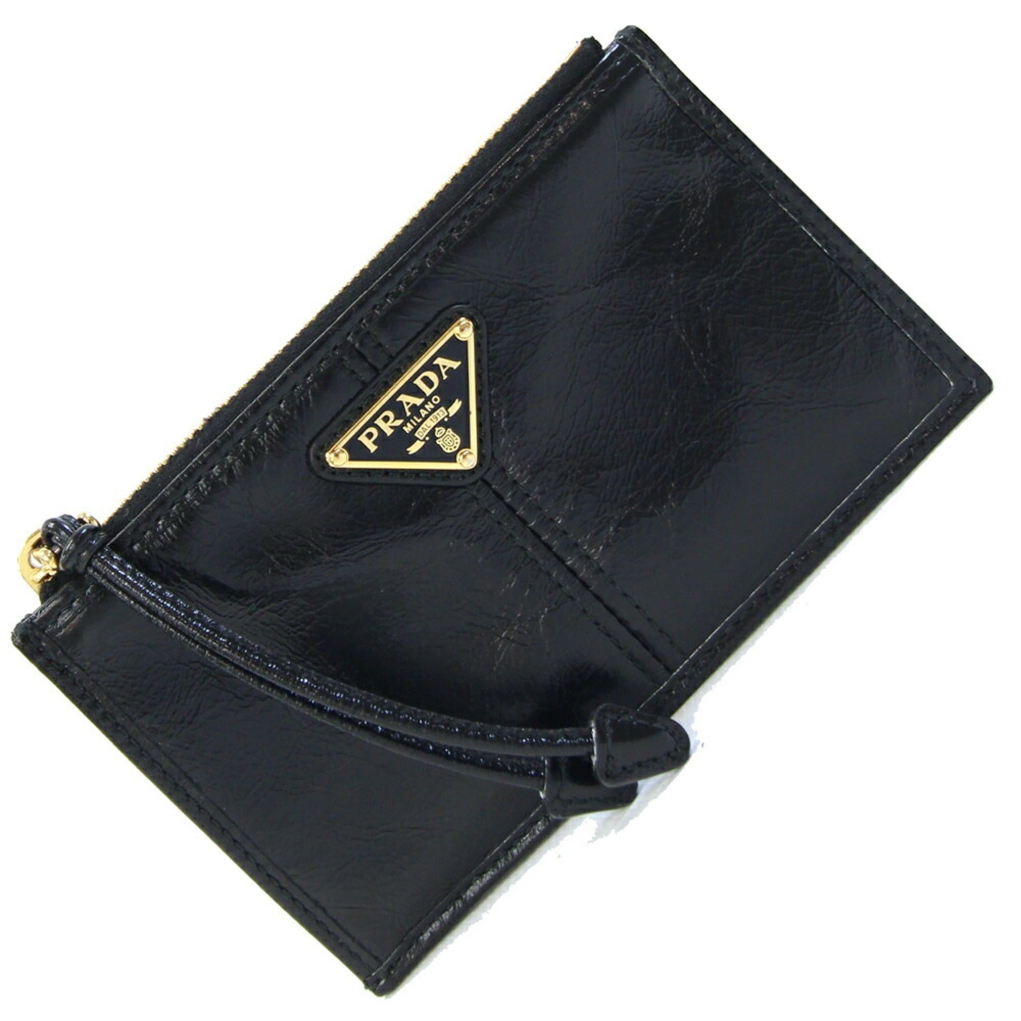 Prada Prada Card Case 1MC086 Black Leather Fragment Coin Purse Mini Wallet Women's PRADA Size ONE SIZE - 1 Thumbnail