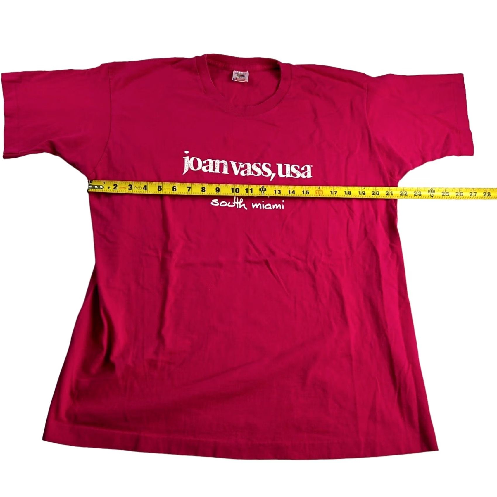 Fruit Of The Loom VINTAGE Fruit of the Loom T-Shirt Men XL Pink Short Sleeve Crew Neck Joan Vass USA Miami Single Stitch 100% Cotton Mens Size US XL / EU 56 / 4 - 4 Thumbnail