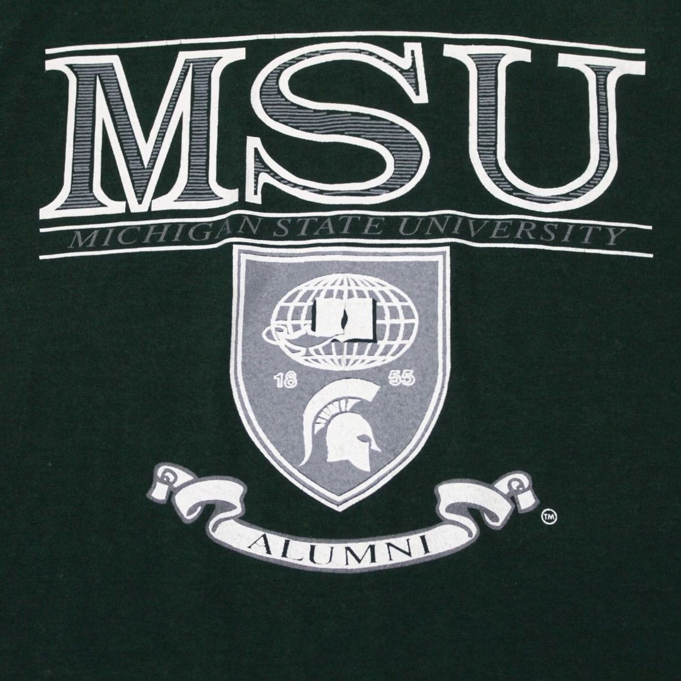 Jansport VINTAGE Jansport Michigan State Alumni Shirt Mens Large Green S/S Crew Neck 90s College Graphic Print Single Stitch Sportsman Mens Size US L / EU 52-54 / 3 - 4 Thumbnail