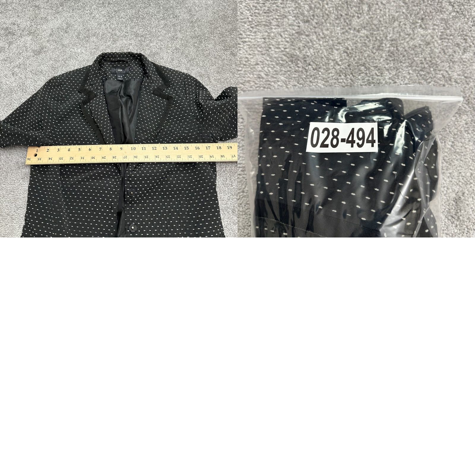 H&M H&M Jacket Women 10 Black White Polka Dot Lined Single Breasted Work Size L / US 10 / IT 46 - 9 Thumbnail