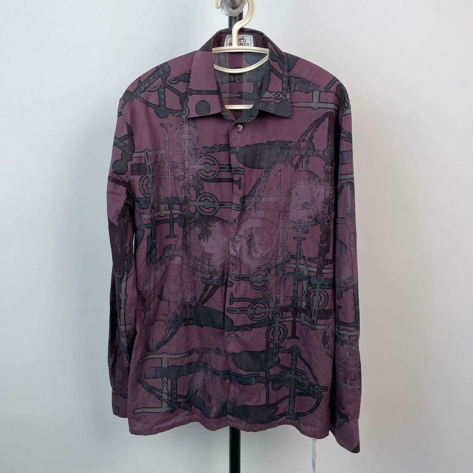Hermes Hermes Purple Button Up 38 Women Size S / US 4 / IT 40 - 1 Thumbnail