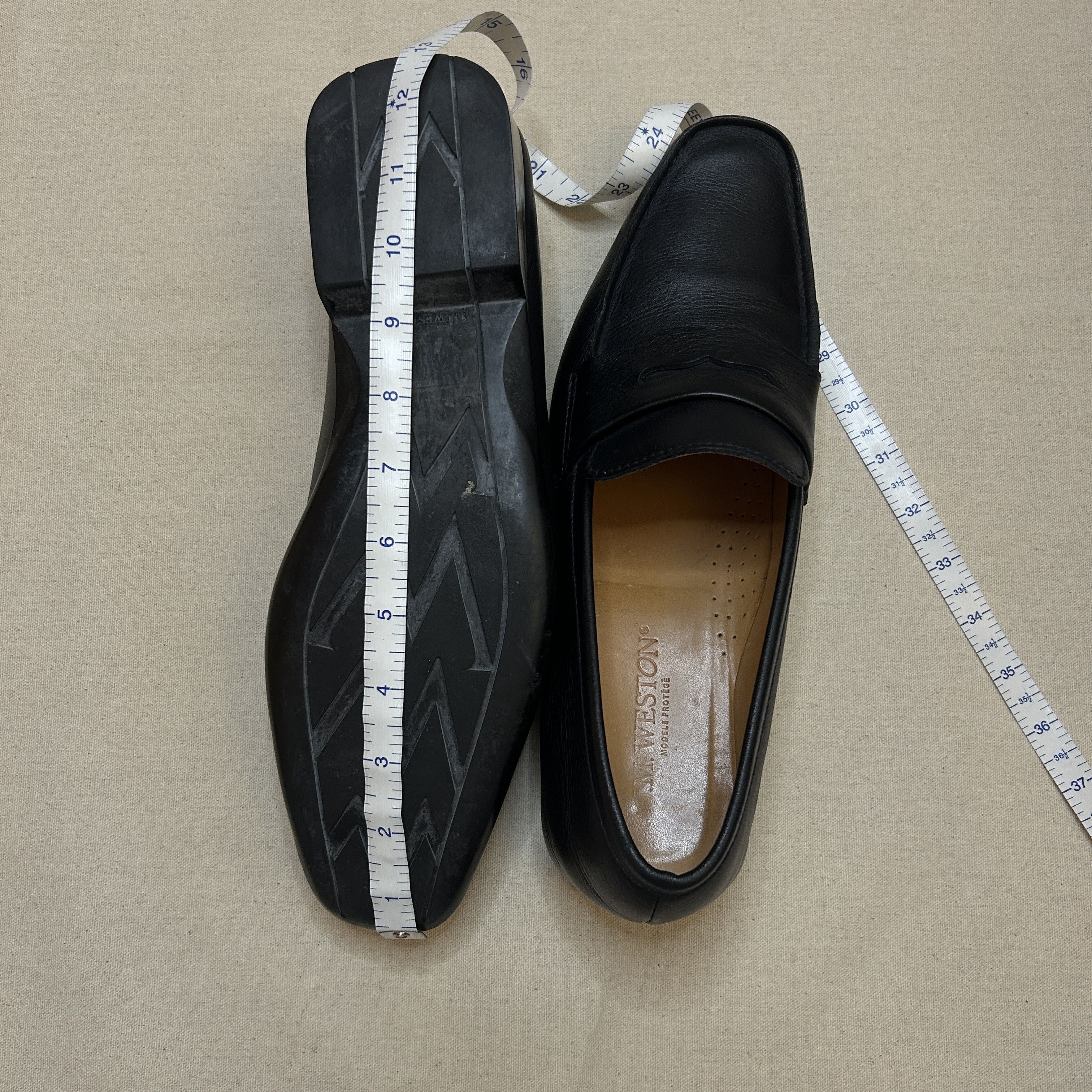 J.M. Weston 180 Black Leather Penny Loafers, Men's (Size 11) — image 5 of 6