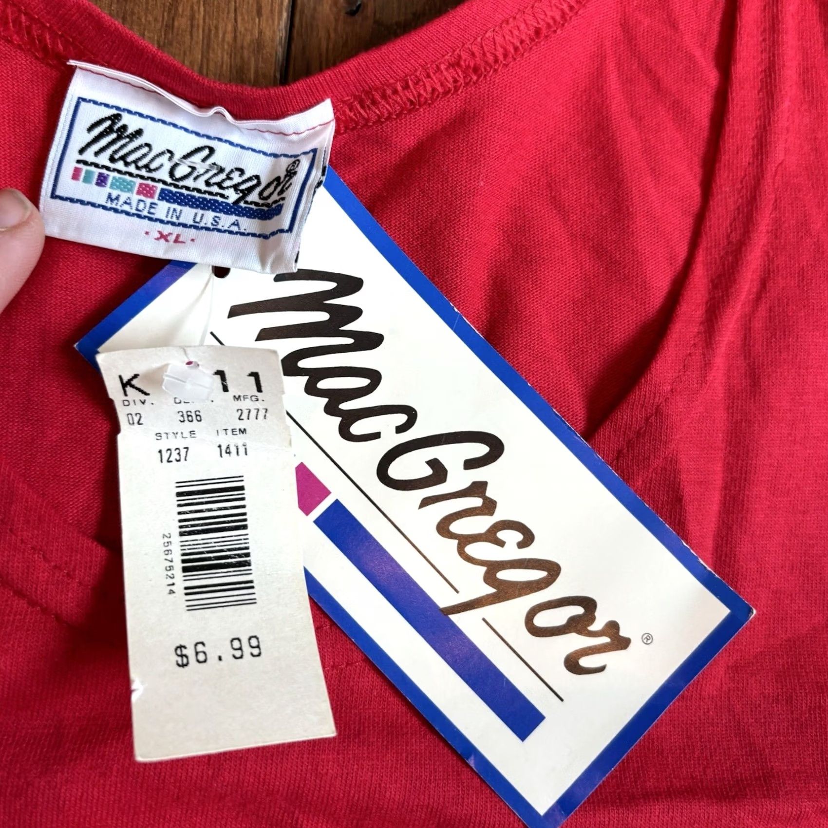 McGregor VINTAGE NWT MacGregor Muscle Tank Top Red Black Made in the USA XL Men Tank Sleeveless Scoop Neck Adult Large Size US XL / EU 56 / 4 - 3 Thumbnail