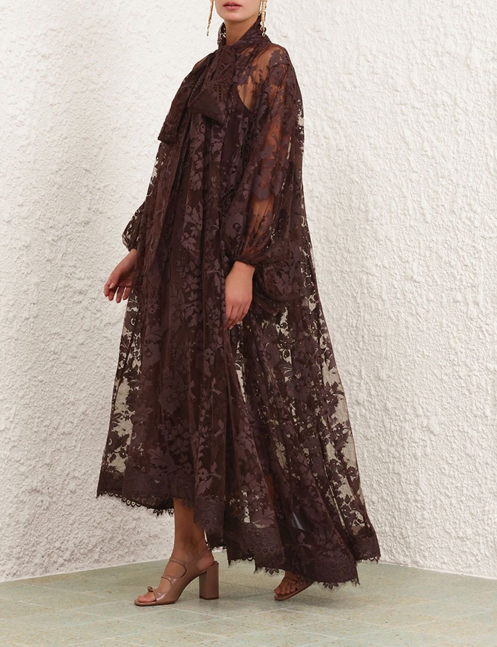 Zimmermann oc11z0725 Illustration Lace Gown in Brown Size M / US 6-8 / IT 42-44 - 7 Thumbnail