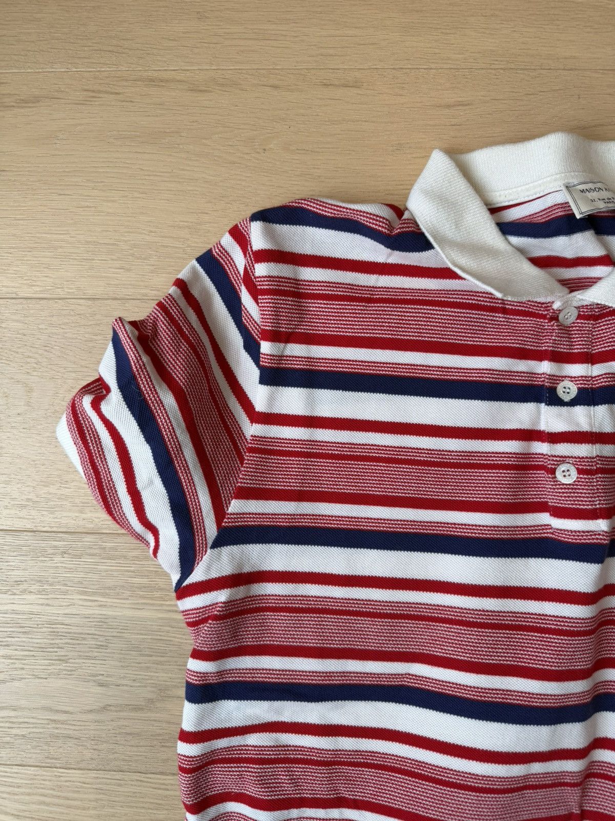 Maison Kitsune Madison Mitaune Striped Polo Size US L / EU 52-54 / 3 - 3 Thumbnail