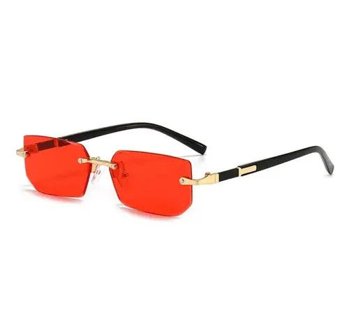 Electric Visual Red Lens Rimless Square Sunglasses Size ONE SIZE - 1 Thumbnail