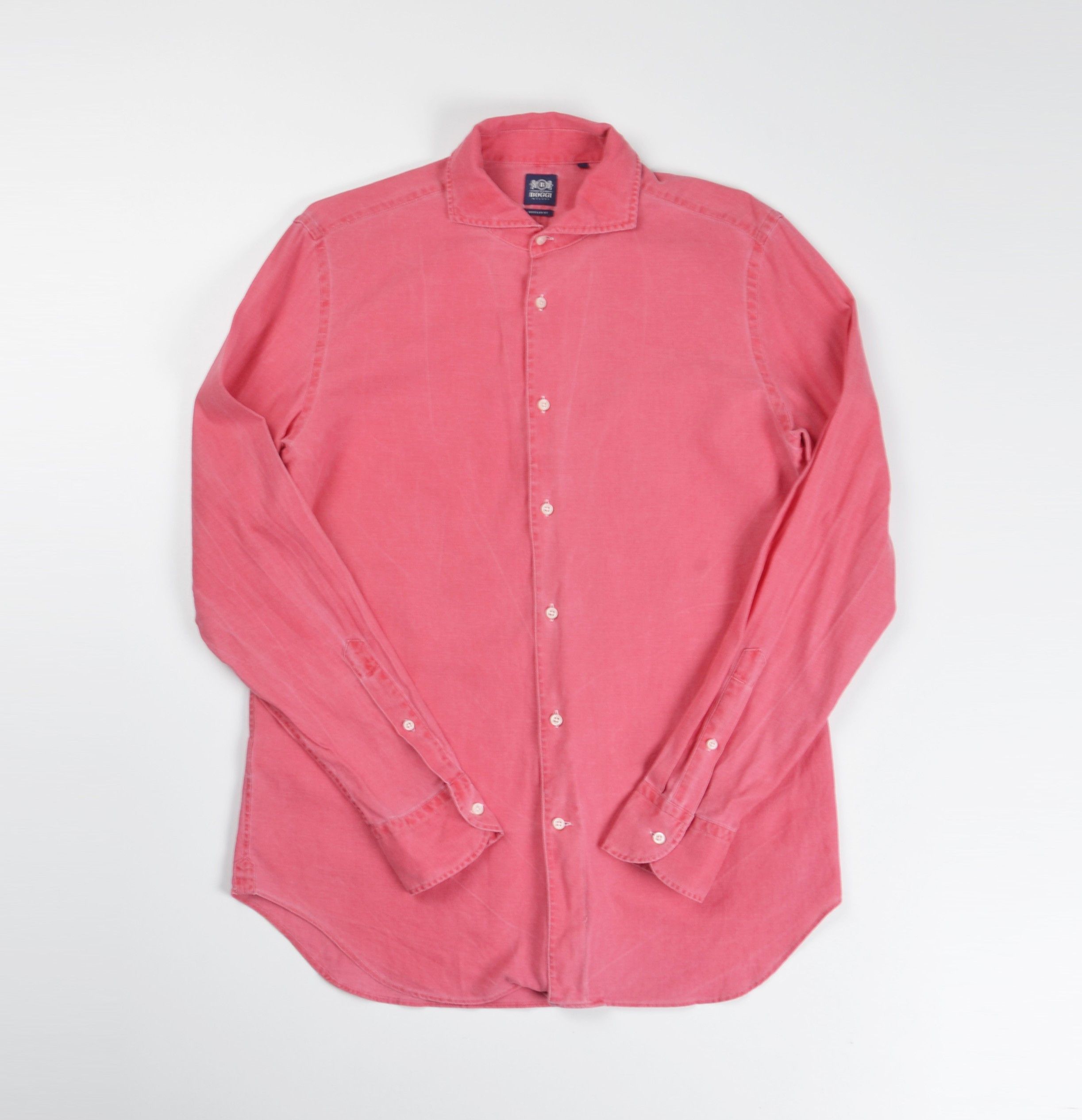 Boggi Boggi Milano Garment Dyed Long Sleeve Regular Fit Shirt Size US L / EU 52-54 / 3 - 1 Thumbnail