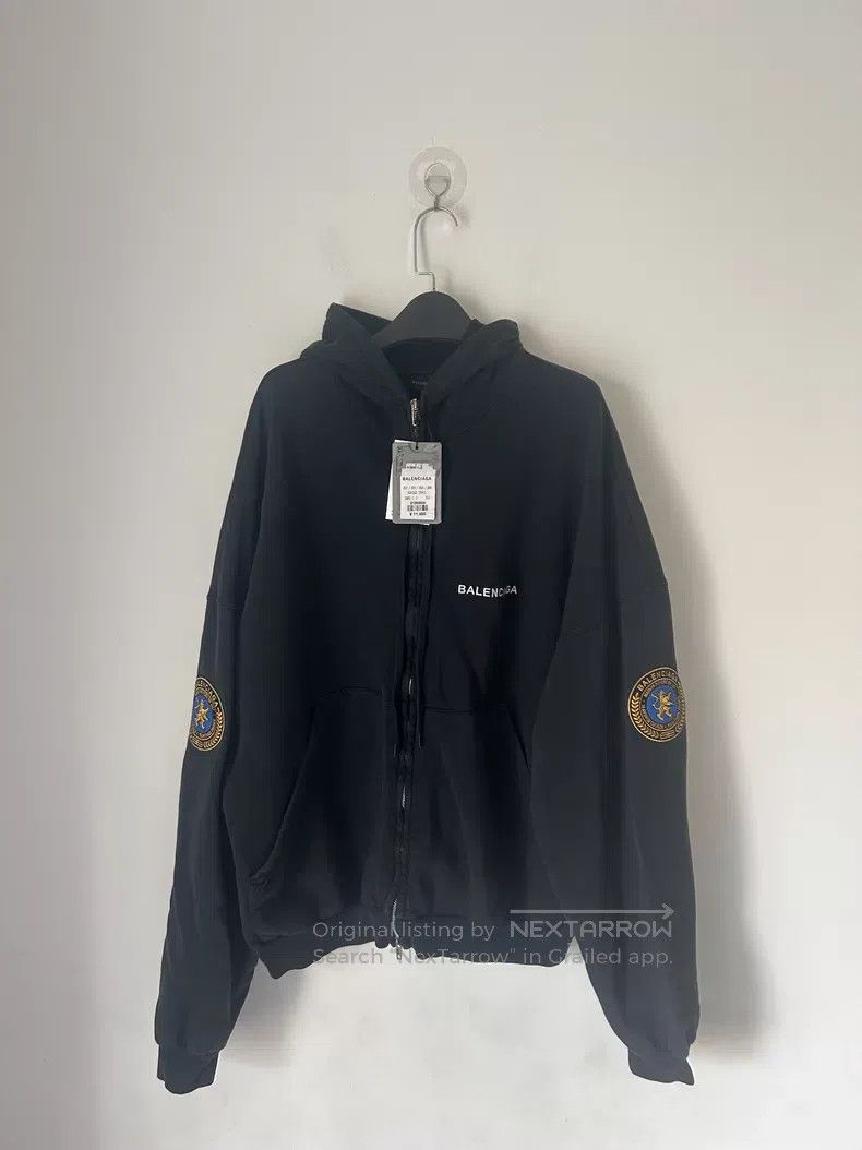 Balenciaga Balenciaga Patch Embroidered Zip Hoodie Size US S / EU 44-46 / 1 - 1 Thumbnail