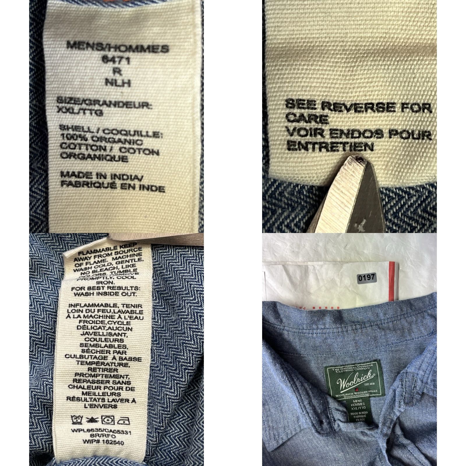 Vintage VINTAGE Woolrich Men's Blue 100% Organic Cotton Long Sleeve Button Up Shirt Sz 2XL Size US XXL / EU 58 / 5 - 8 Thumbnail