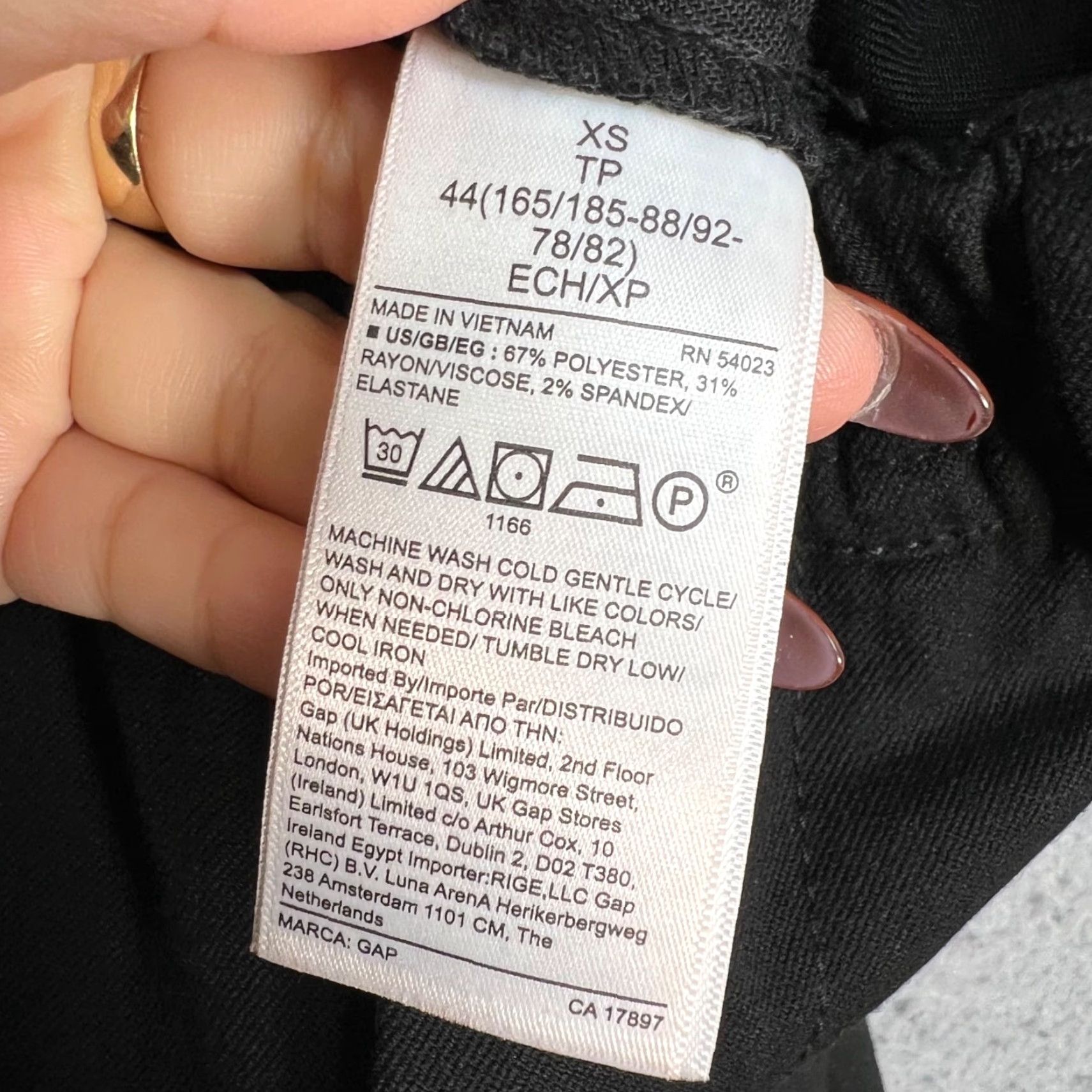 Gap Gap XS Black Elastic Waist Straight Leg Pants Mens Trousers Pleated Dress Pants - Regular Inseam 31in Size US 27 - 4 Thumbnail