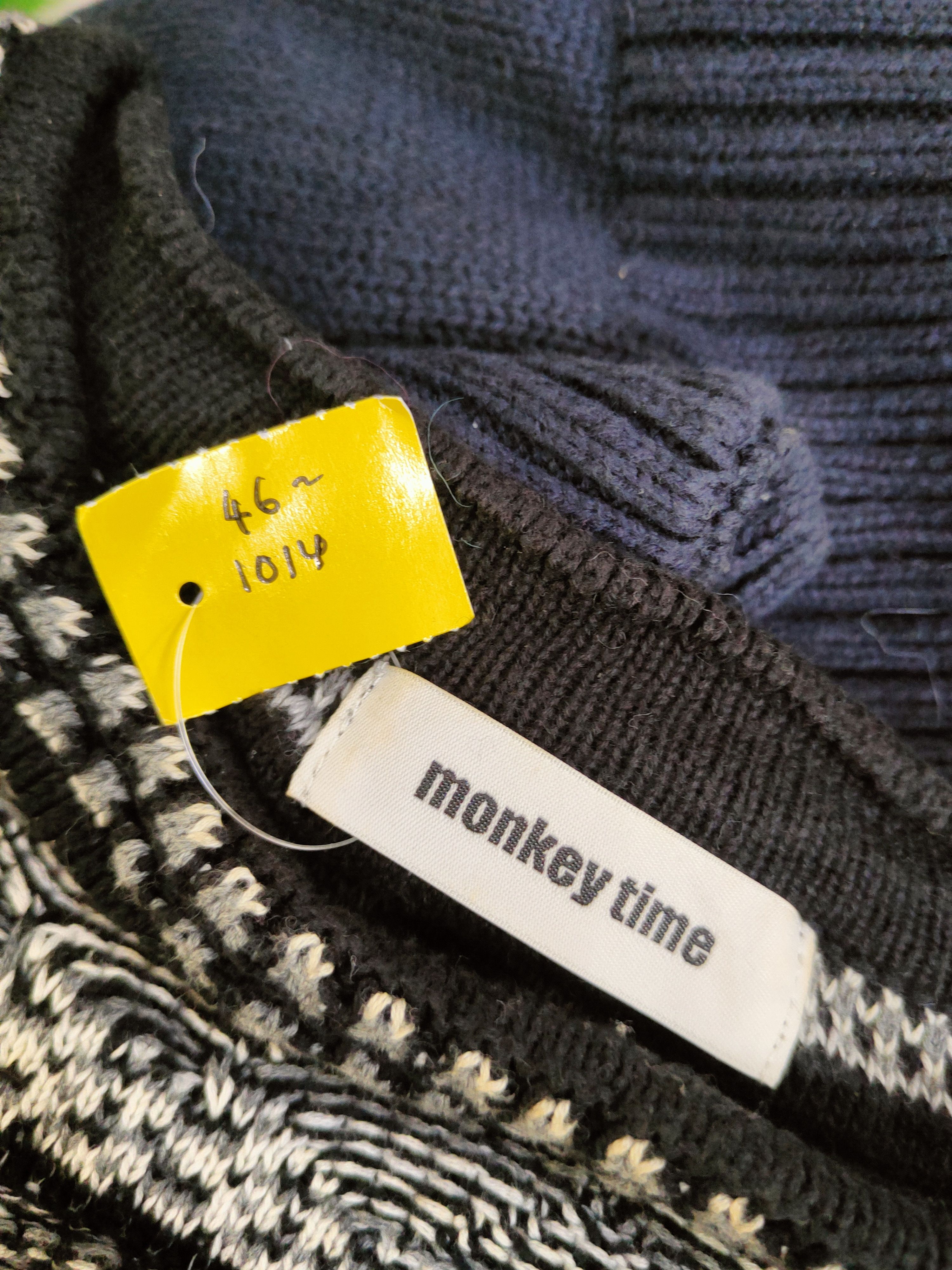 monkey time DL Monkey Time Black White Knitwear Sweatshirts #46-1014 Size M / US 6-8 / IT 42-44 - 11 Thumbnail