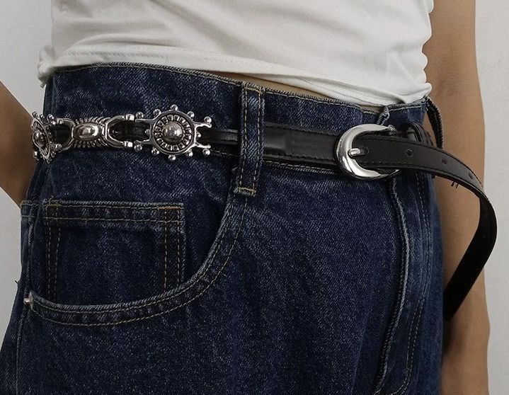 Japanese Brand × Vintage Retro punk rock multi pendant faux leather belt Size ONE SIZE - 2 Thumbnail
