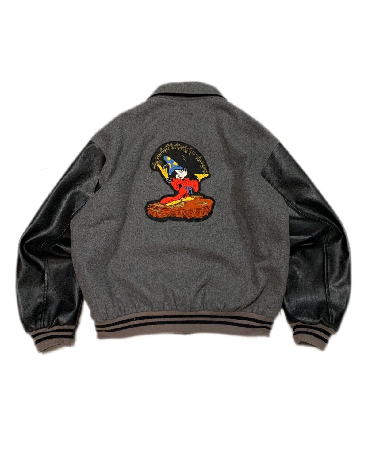 Vintage 90s Vintage Luxury Mickey embroidered Leather bomber jacket Size US L / EU 52-54 / 3 - 2 Thumbnail