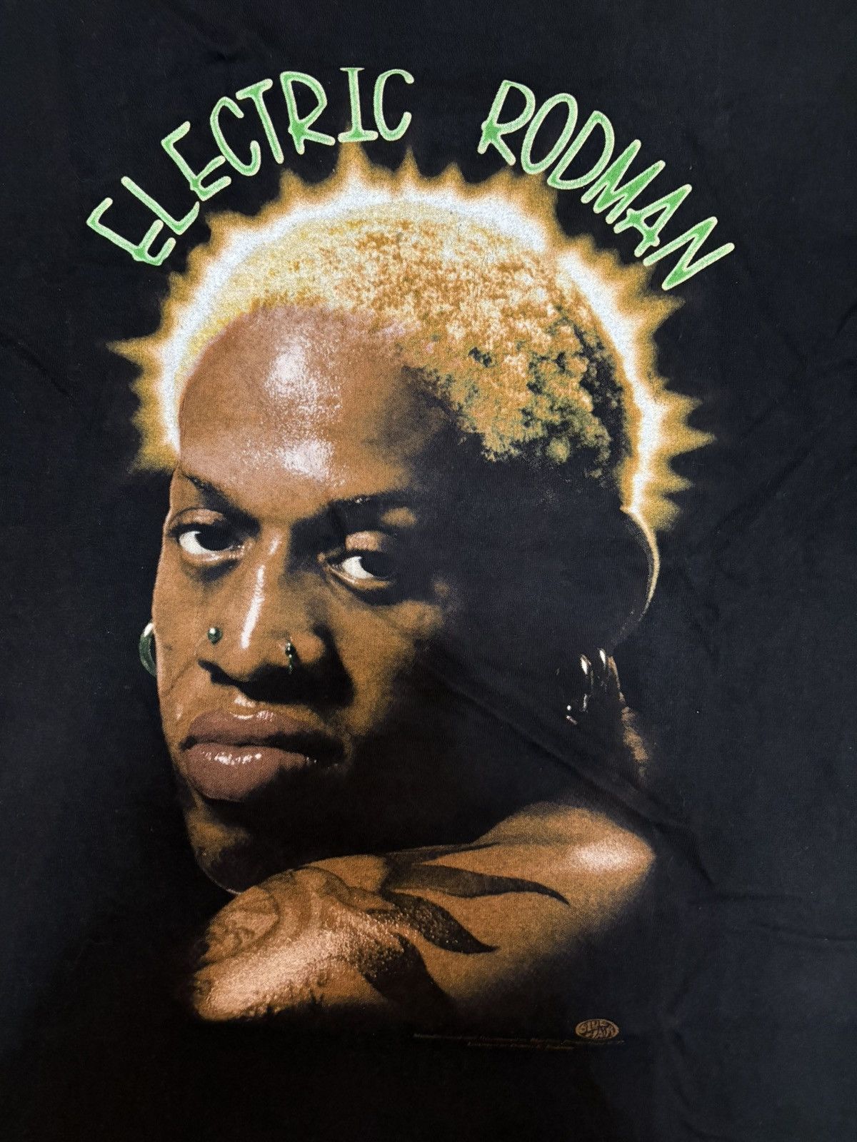 Vintage rare vintage 90s Dennis Rodman Electric basketball tee Size US L / EU 52-54 / 3 - 2 Thumbnail