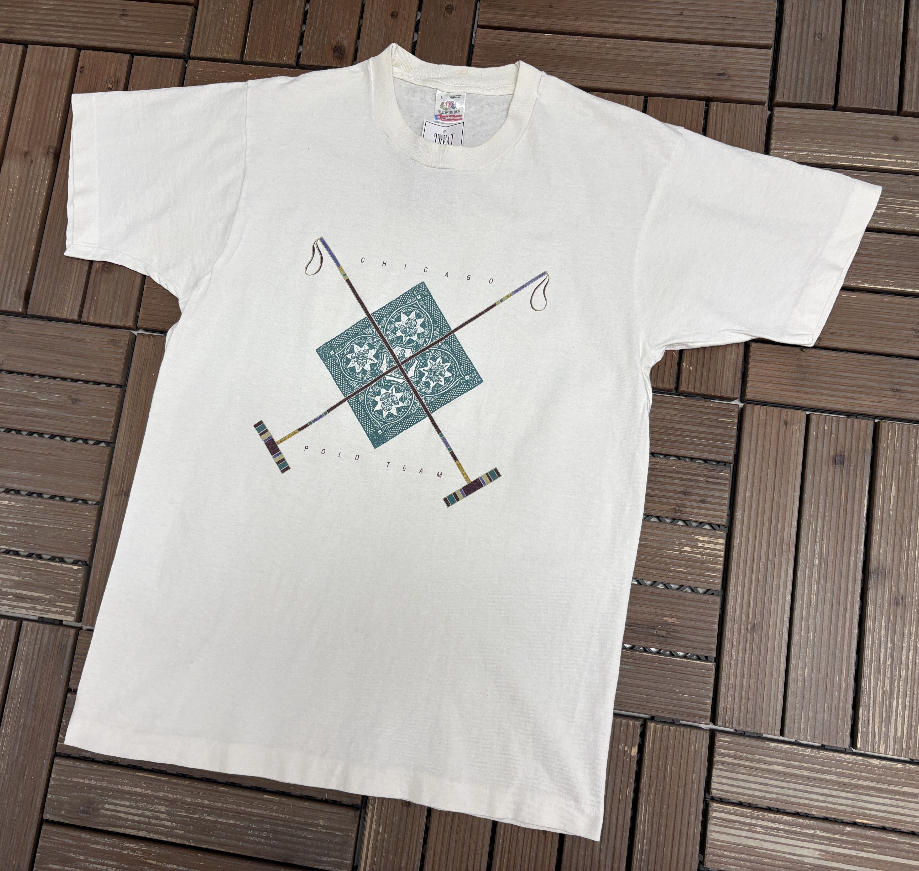 Vintage Chicago Polo Team Vintage White T-Shirt Tee Size US L / EU 52-54 / 3 - 3 Thumbnail