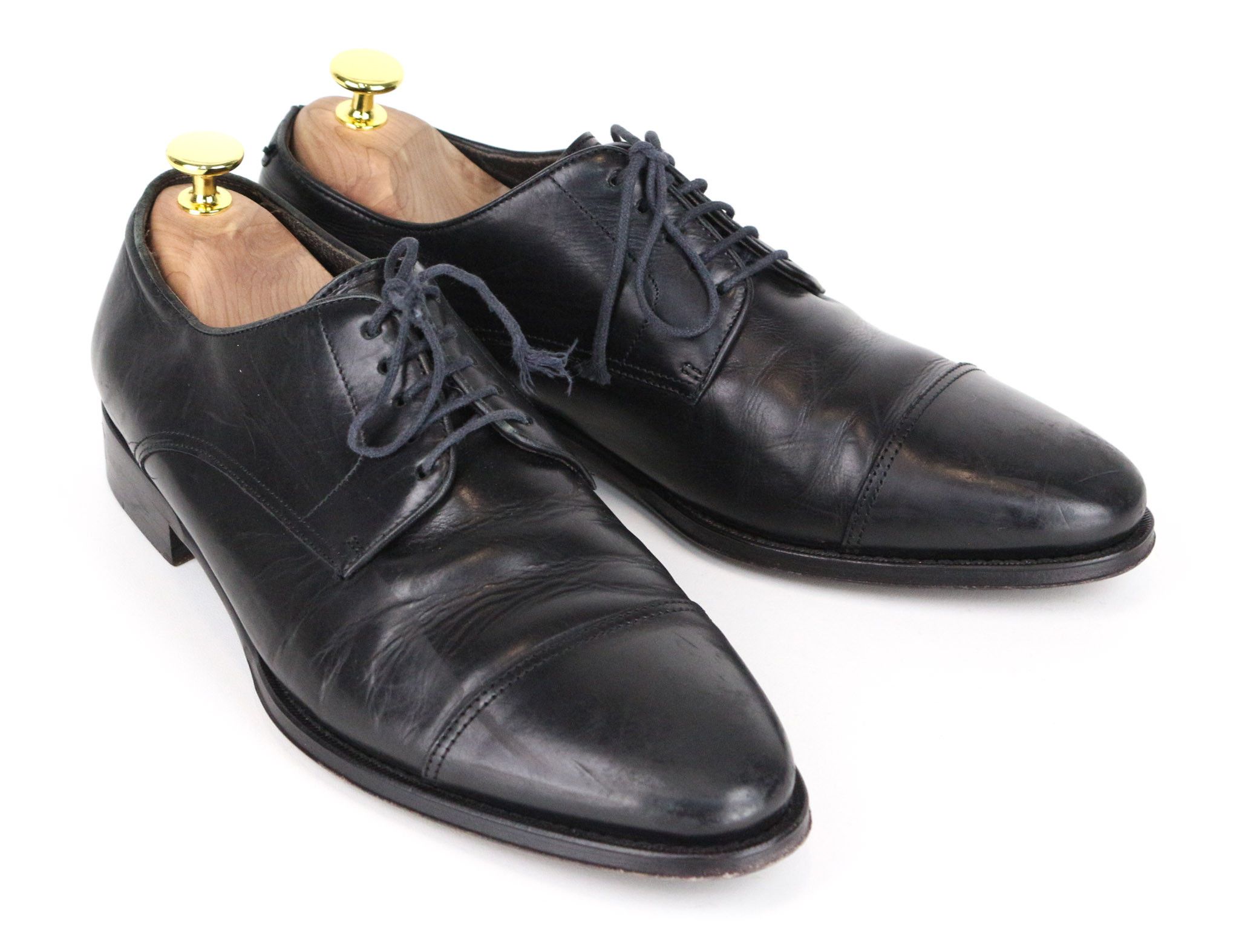 Suitsupply EU40.5 Black Leather Laced Low-Top Shoes 73356 Size US 7.5 / EU 40-41 - 1 Thumbnail