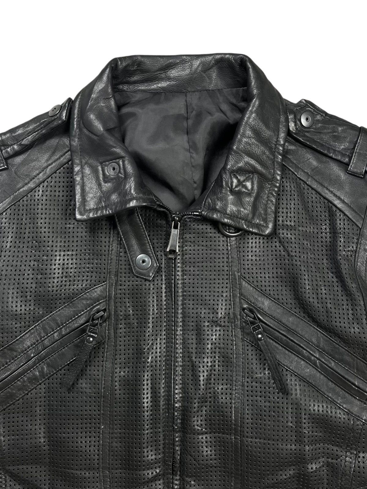 5351 POUR LES HOMMES Old 5351 Pourless Homme - Cyber Rider Leather Jacket Size US M / EU 48-50 / 2 - 6 Thumbnail
